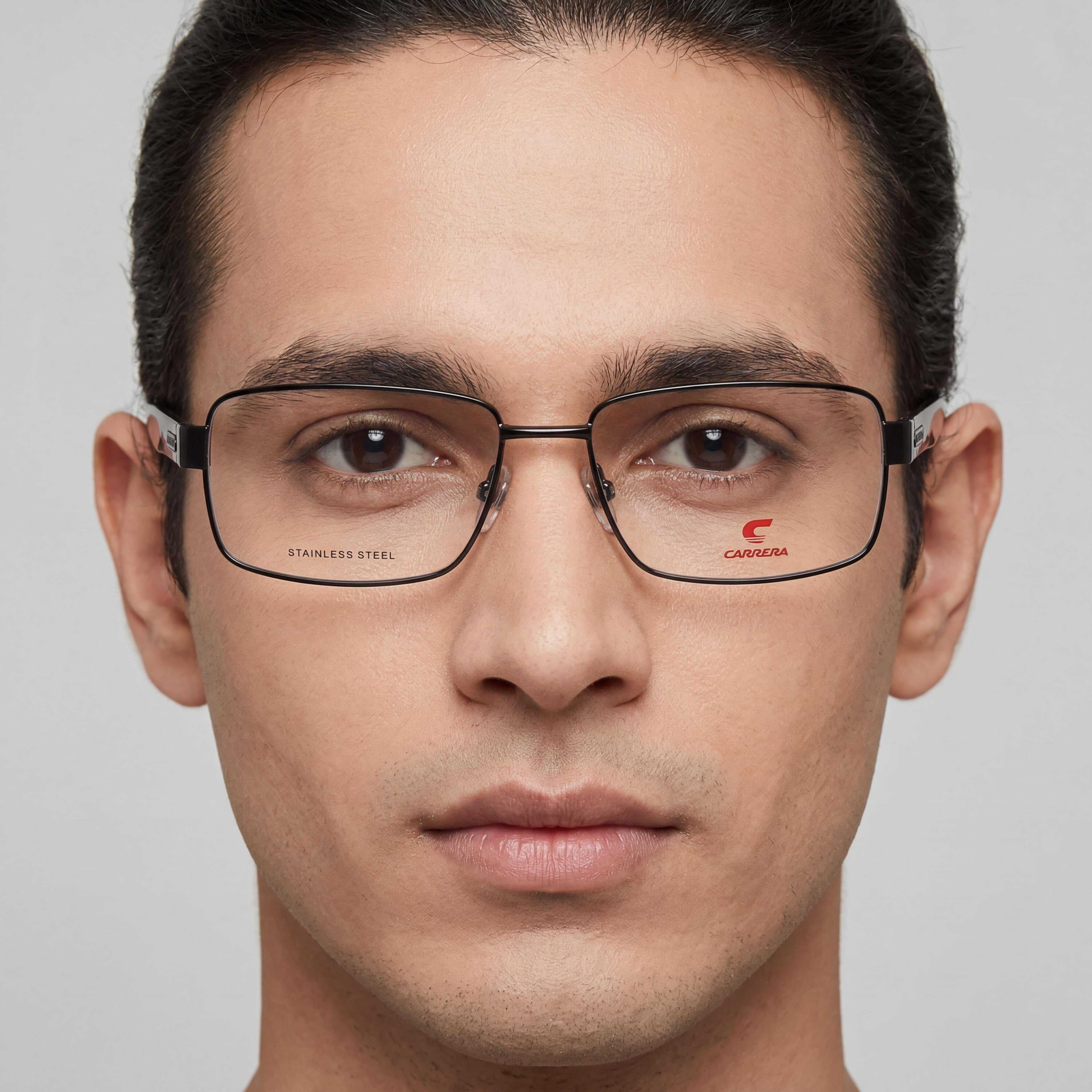 Gafas unisex modernas Carrera 8887 con montura de acero de aleación negra y lentes de policarbonato, 57 mm, Photo 4