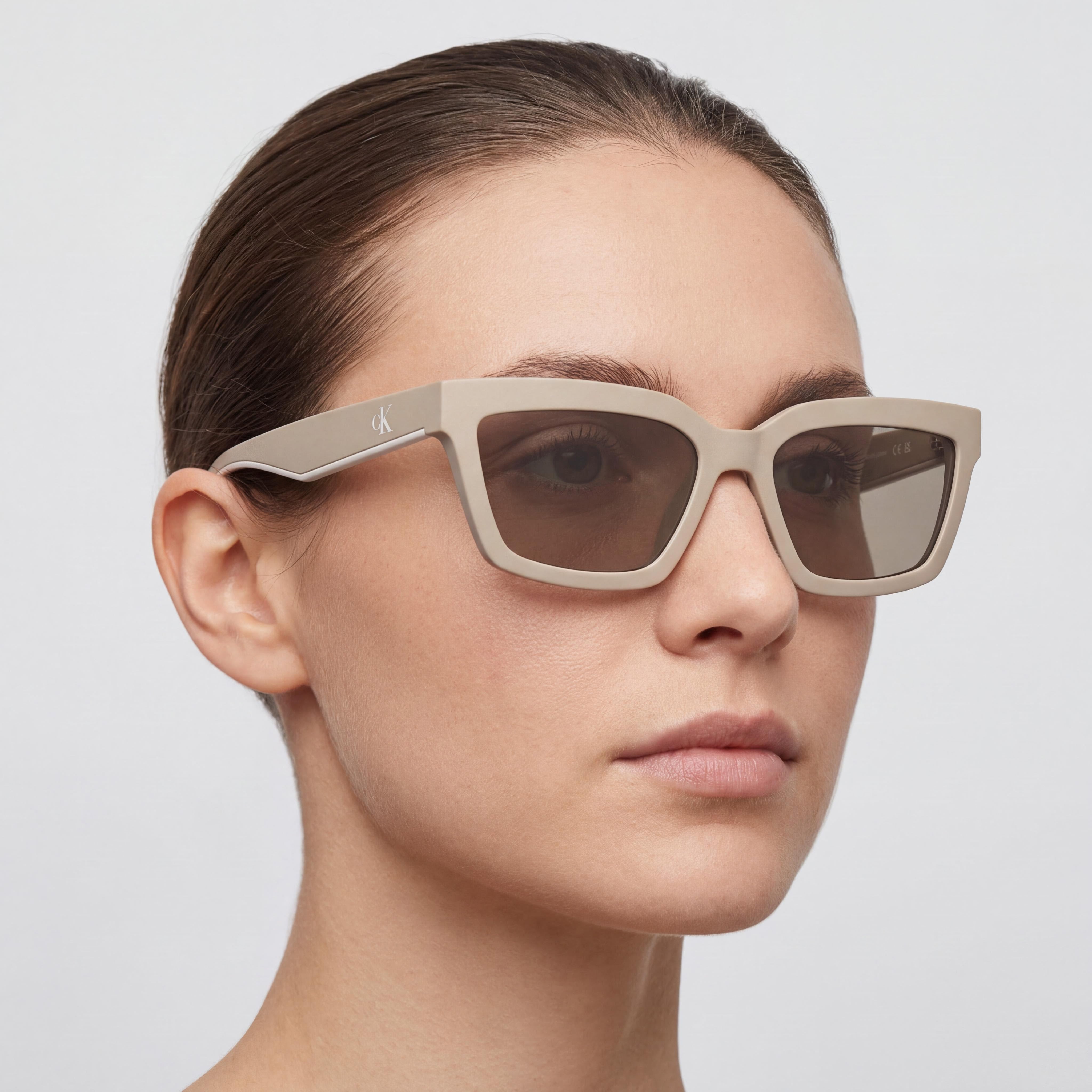 Calvin Klein Jeans Ckj25604s Women's Matte Blush Frame Nude Lens Rectangular UV Protection Non-Polarized Tritan Renew Sunglasses 55mm, Photo 5