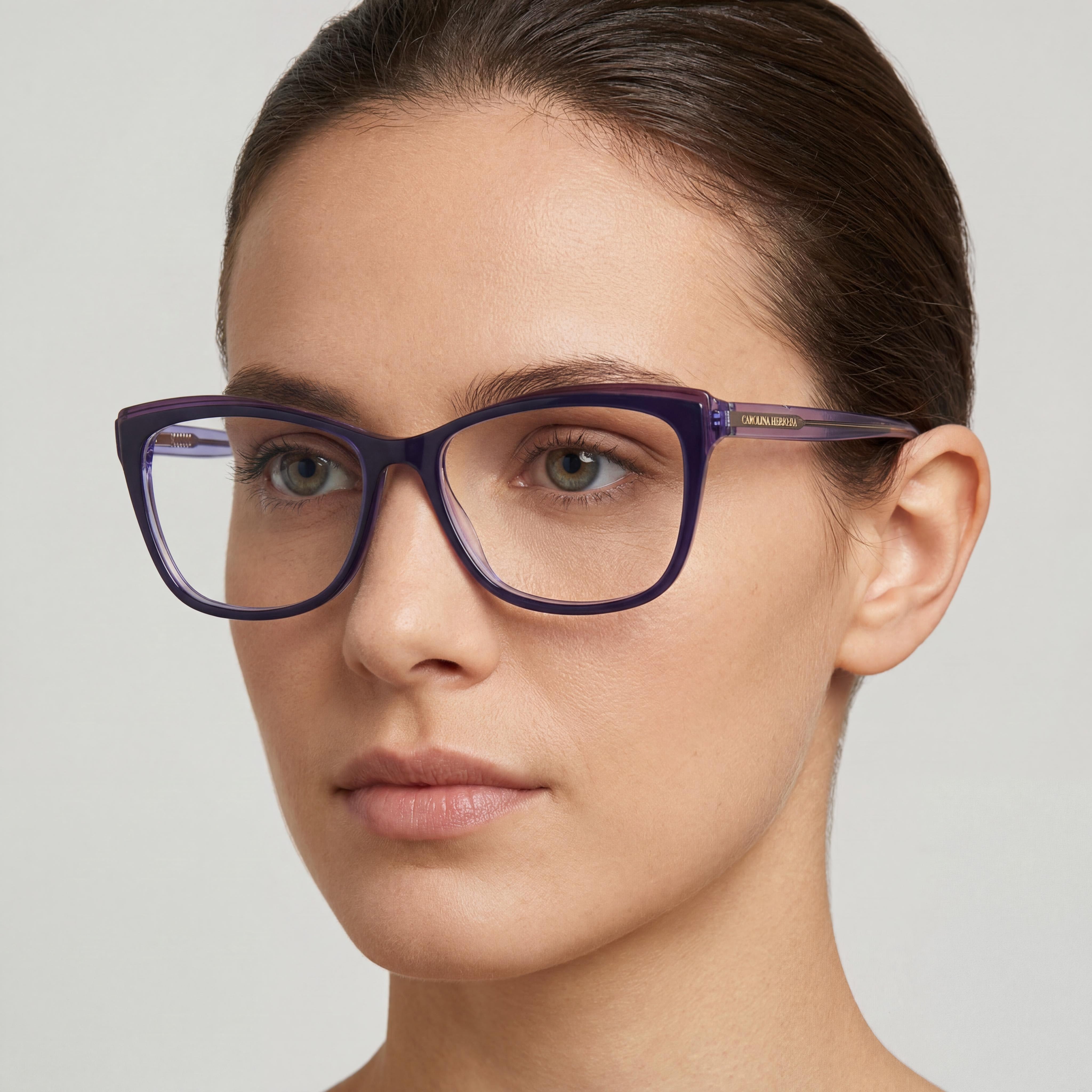 Carolina Herrera Classic Women's Blue Violet Plastic Frame Non-Polarized Polycarbonate Sunglasses 55mm, Photo 4