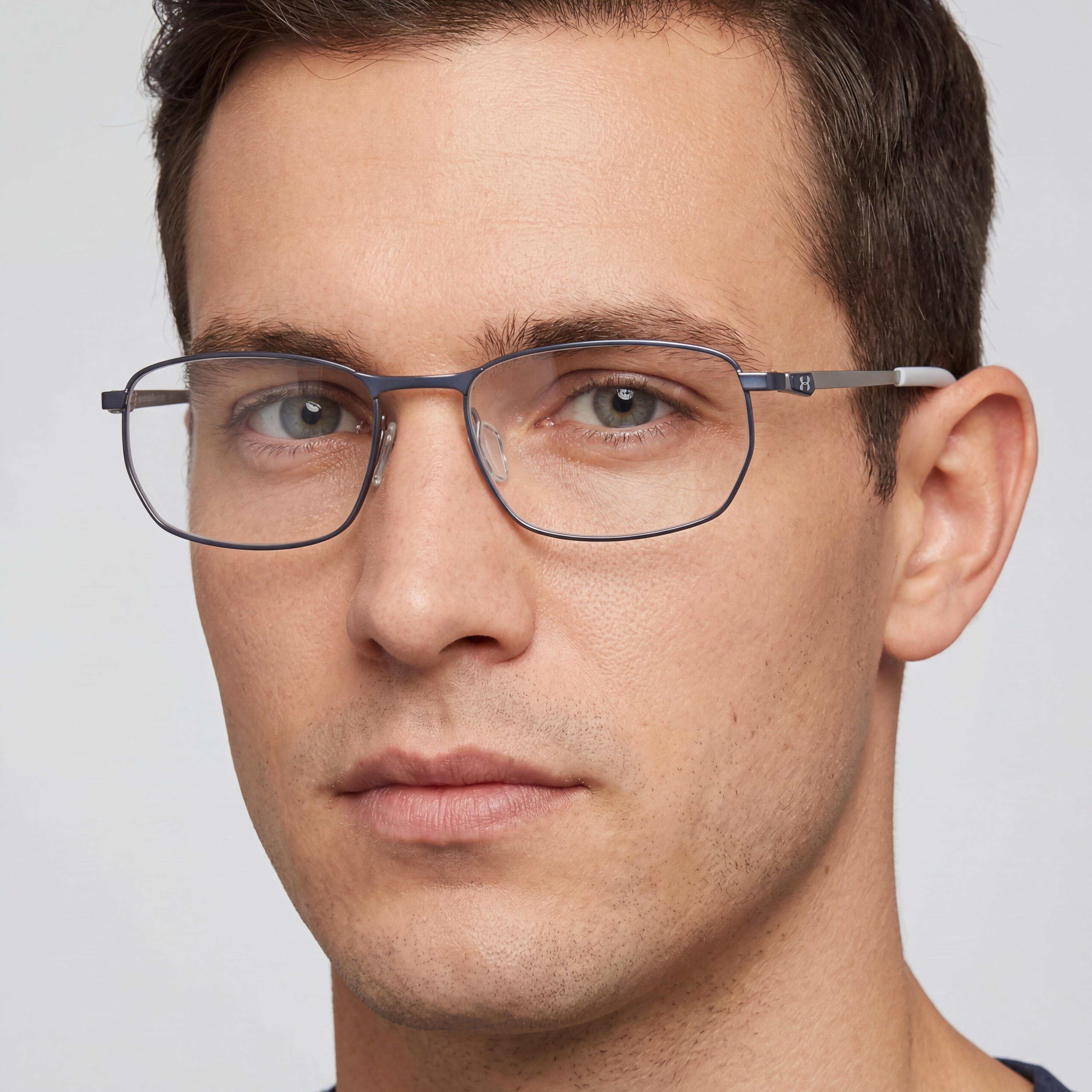 Under Armour UA 5046/G Blue Rectangle Unisex Eyeglasses, 55mm, Photo 4