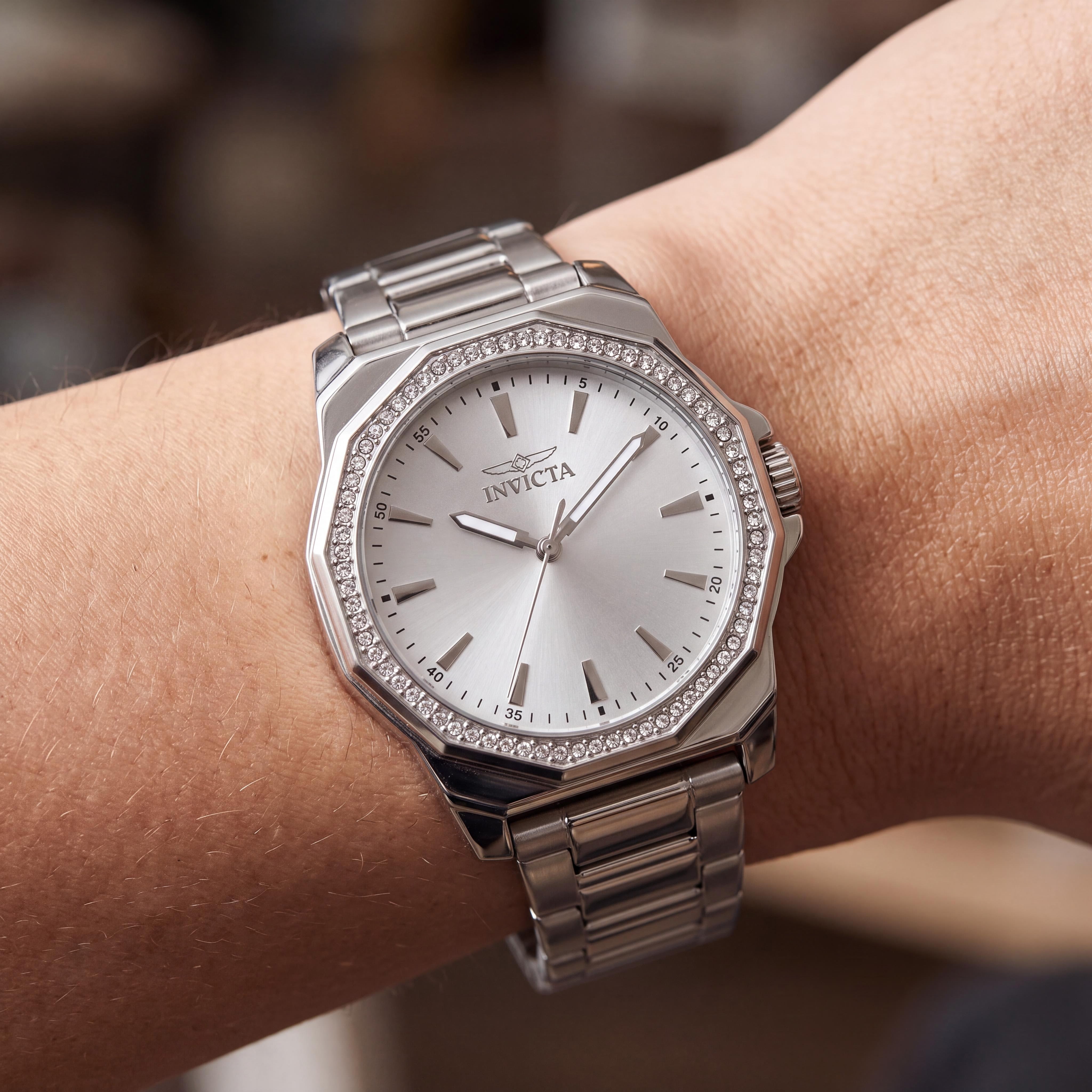 Invicta Speedway 49110 Women's Quartz Silver Stainless Steel Bracelet Watch 34mm, Photo 4