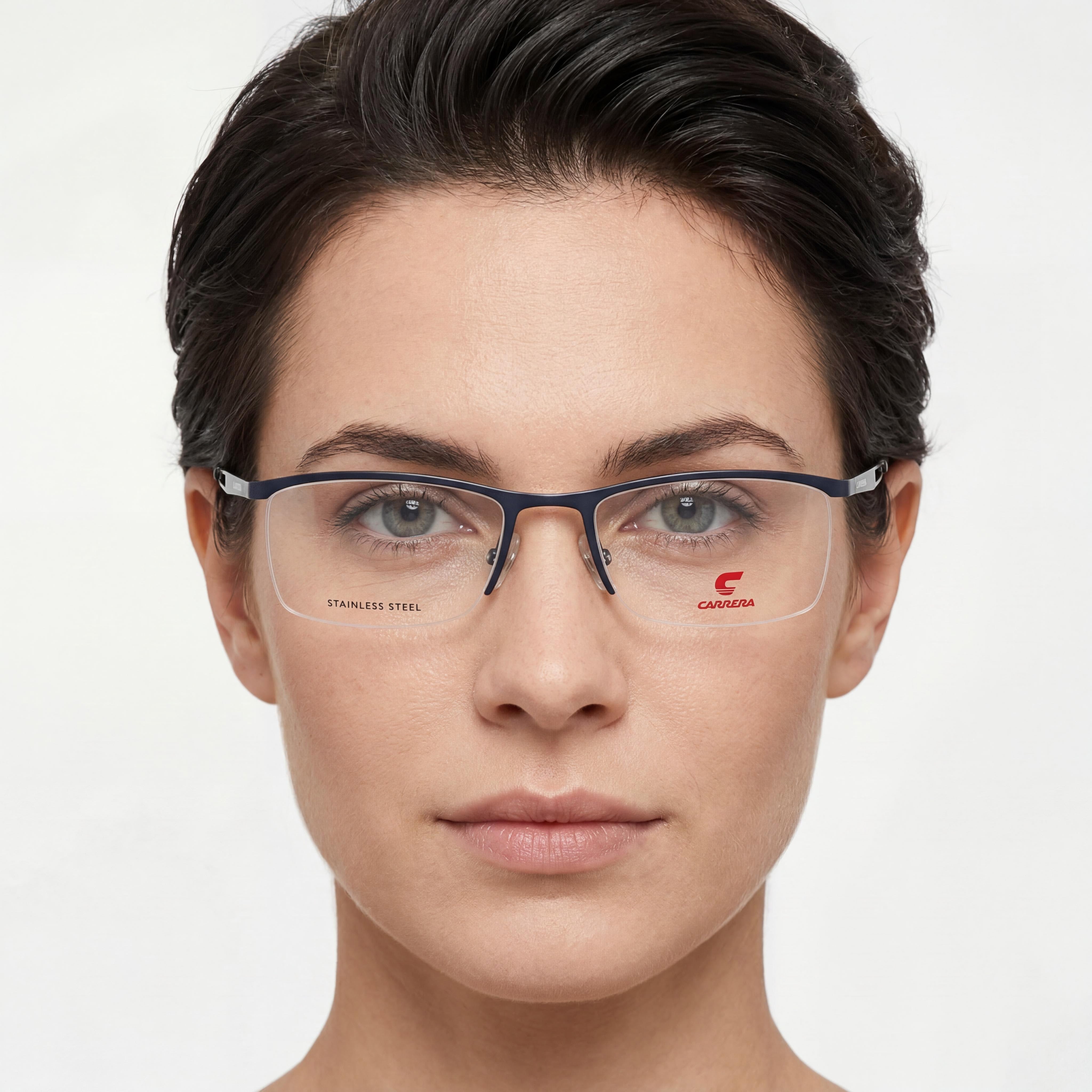 Gafas de sol Carrera Modern para mujer con montura de acero de aleación azul mate y lentes de policarbonato, 54 mm, Photo 5