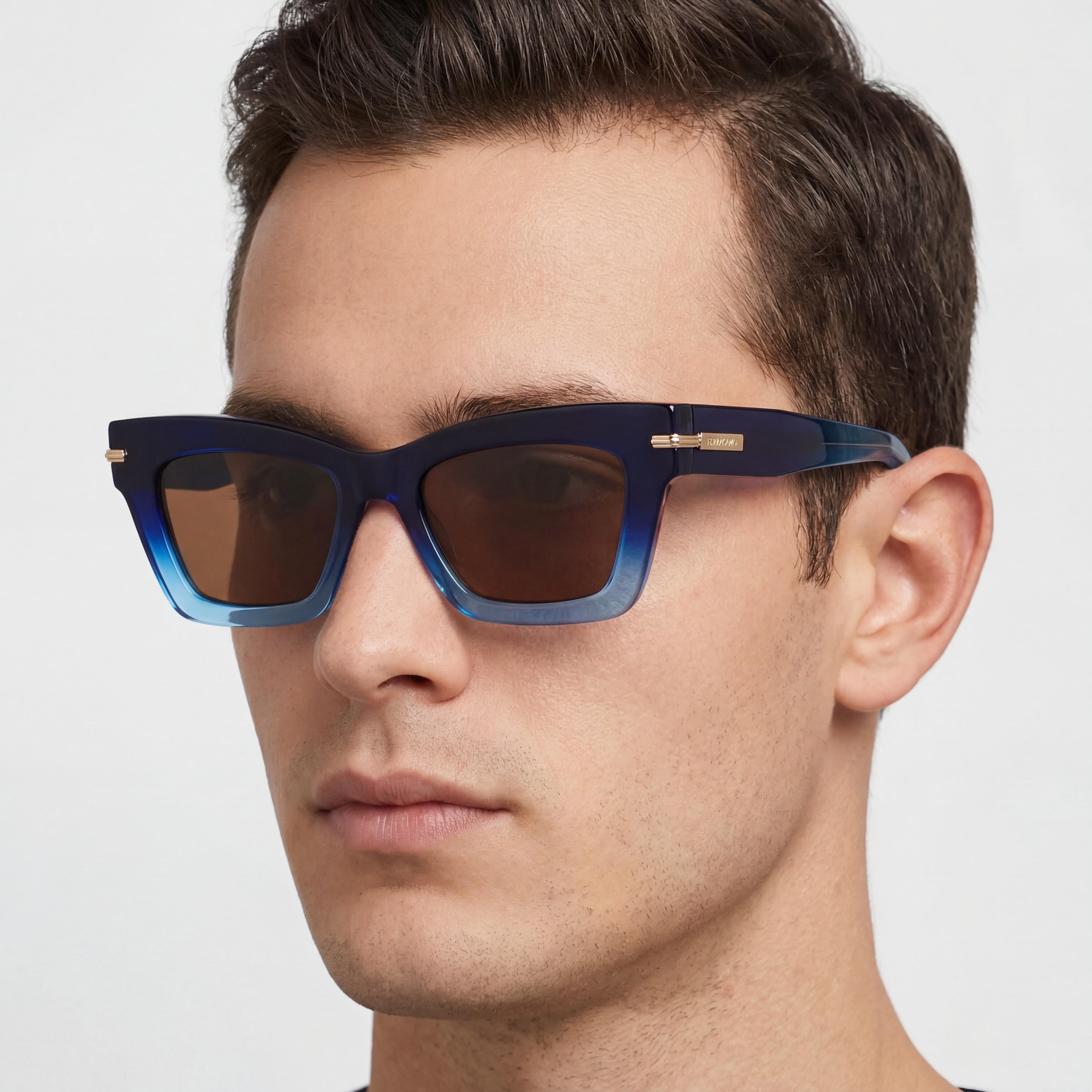 Ferragamo Sf2031s Men’s Acetate Frame Sunglasses, Dark Blue Transparent, Protection, 52mm Lens, Photo 5