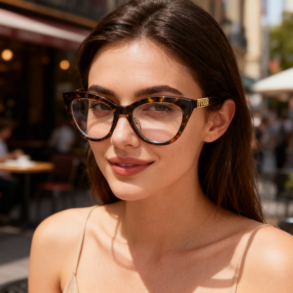 TOUS Casual. Women's Acetate Eyeglasses, Shiny Copper Gold Frame, Non Polarized (53-140-19)