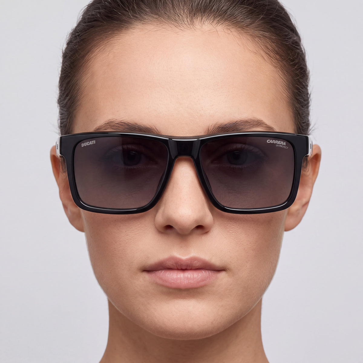 Carrera Ducati 021/s Women's Classic Plastic Black Shaded Frame Matte Black Lens Sunglasses 55mm, Photo 5