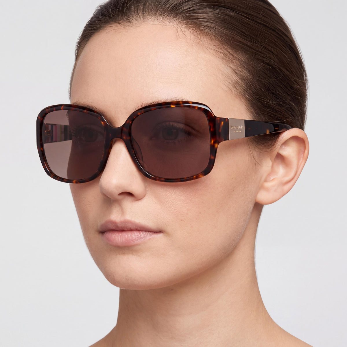 kate spade new york Gafas de sol rectangulares clásicas para mujer de acetato de La Habana con protección UV sin polarizar 55 mm, Photo 4