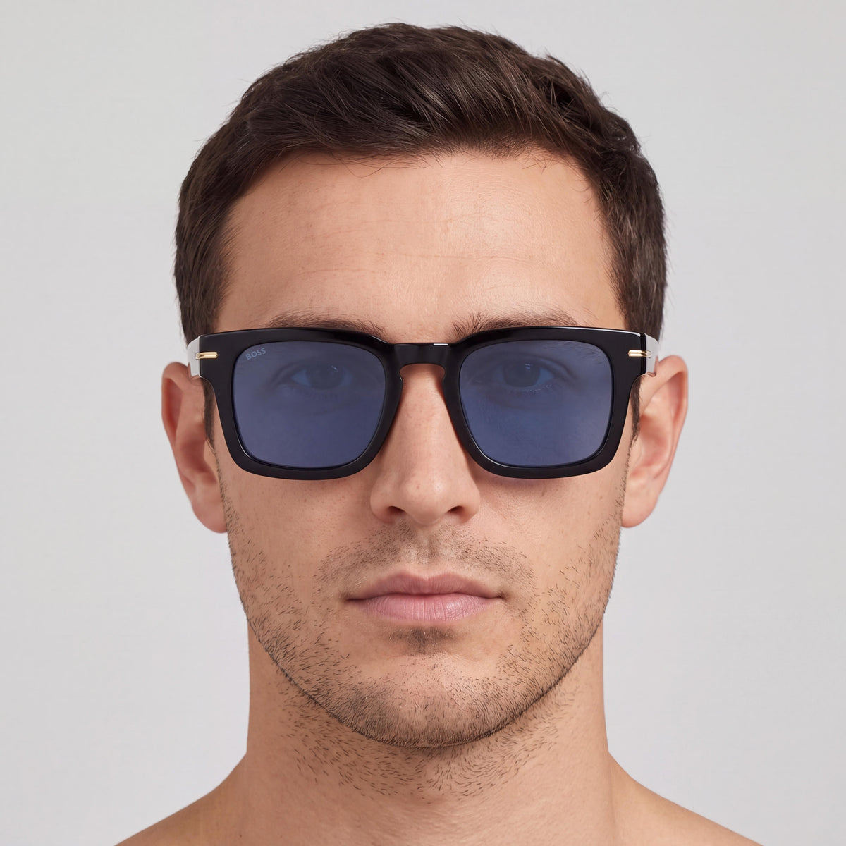 HUGO BOSS Boss 1625/S Men's Beige ECO ACETATE Frame Grey Plastic Lens UV Protection Sunglasses 50mm, Photo 4