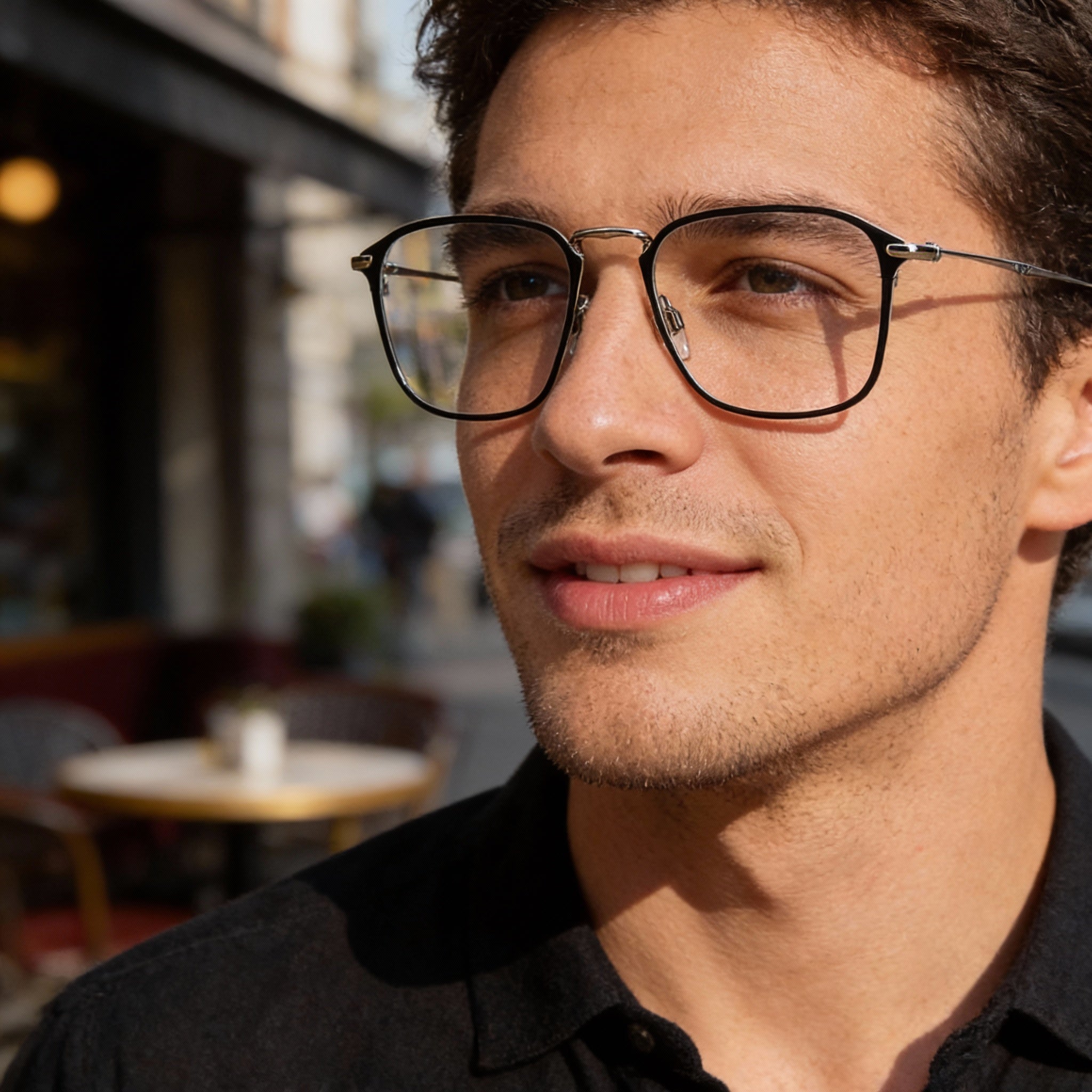 Levi's Lv 5000 Men's Square Metal Frame Optical Eyeglasses, Ruthenium Matte Black, 52-18-145, Photo 4