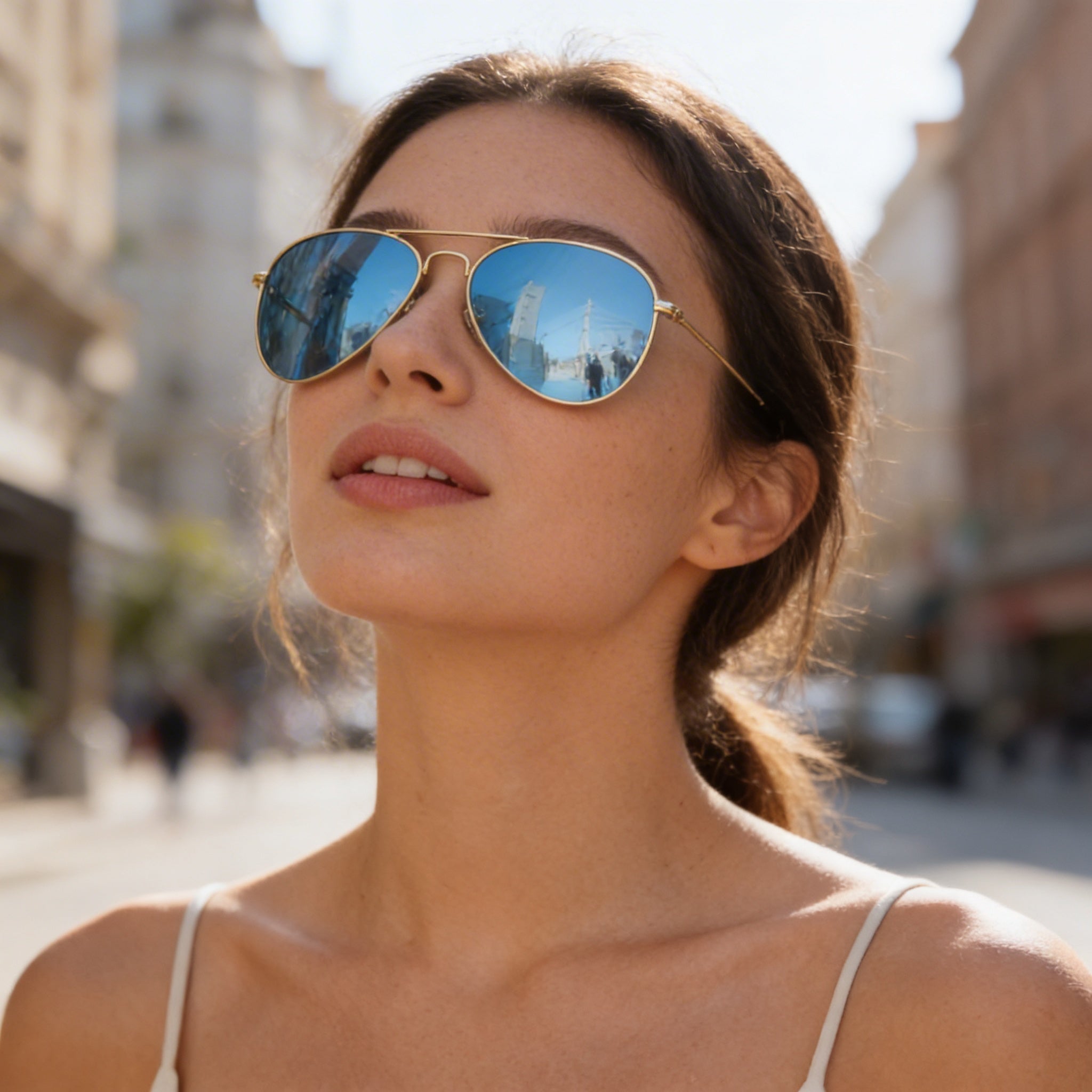 Privé Revaux Aviators Unisex Stainless Steel Frame Blue Mirror Polarized Lenses UV Protection Sunglasses 61mm, Photo 4