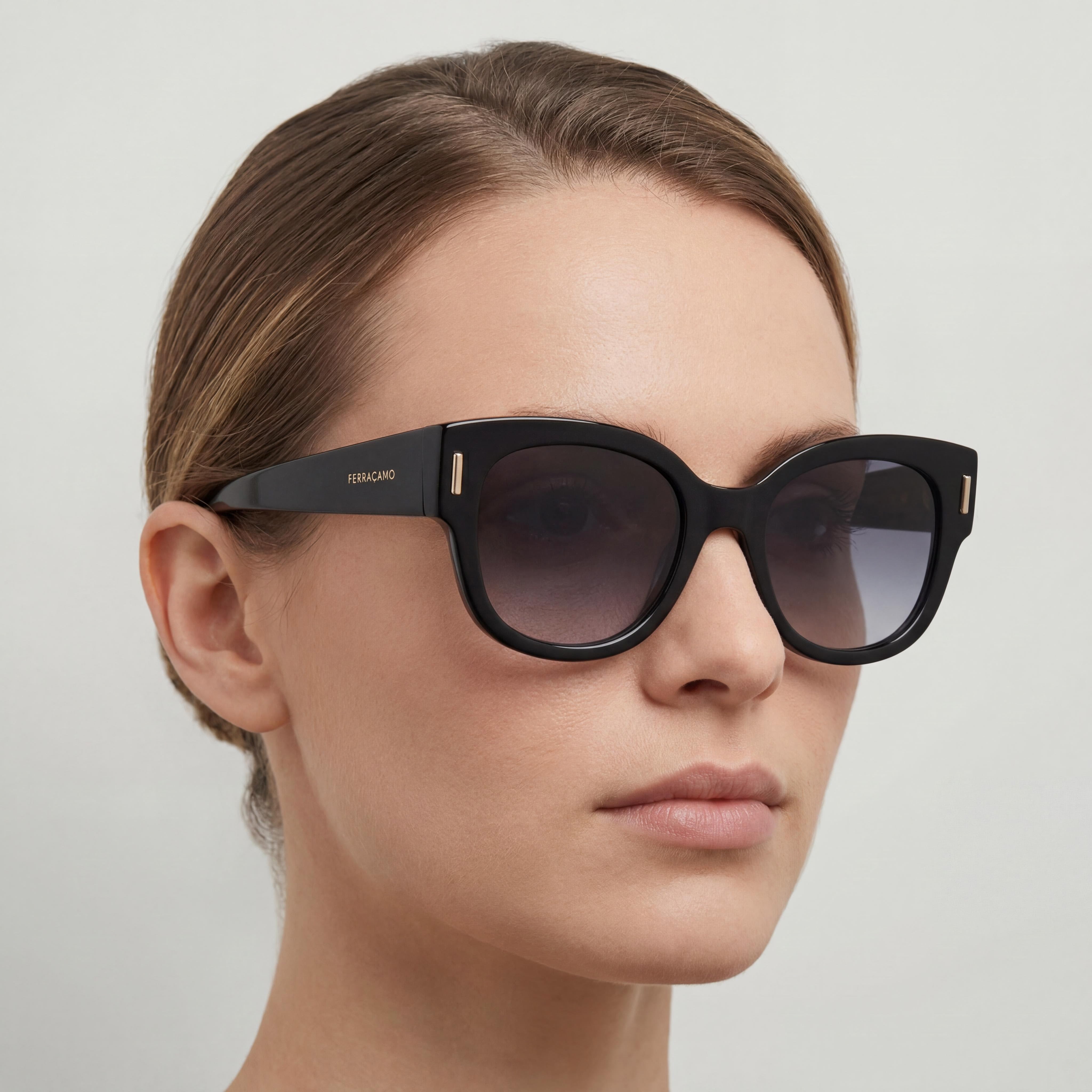 Salvatore Ferragamo SF2007S Women's Casual Black Acetate Gradient Grey UV Protection Sunglasses 51mm, Photo 5