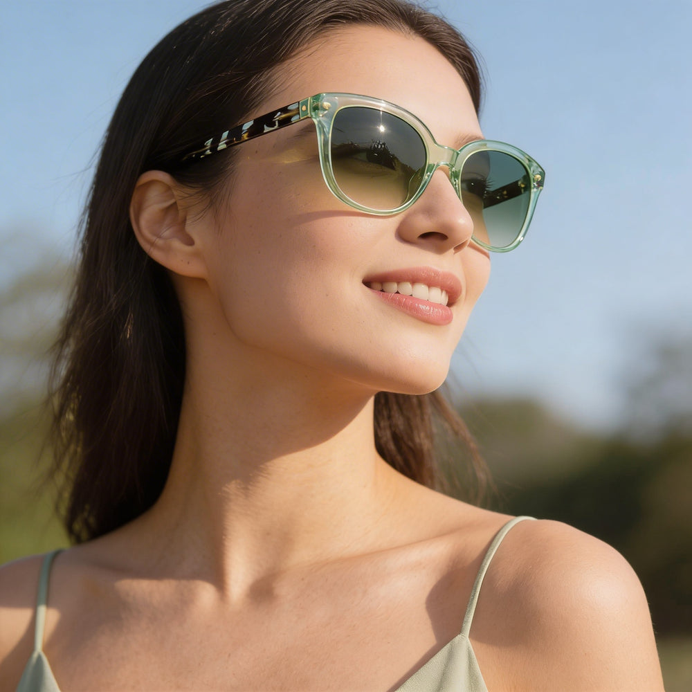 Gafas de sol Kate Spade New York Gwenith/S para mujer, color verde azulado, con montura de plástico y lentes marrones, protección UV, 53 mm