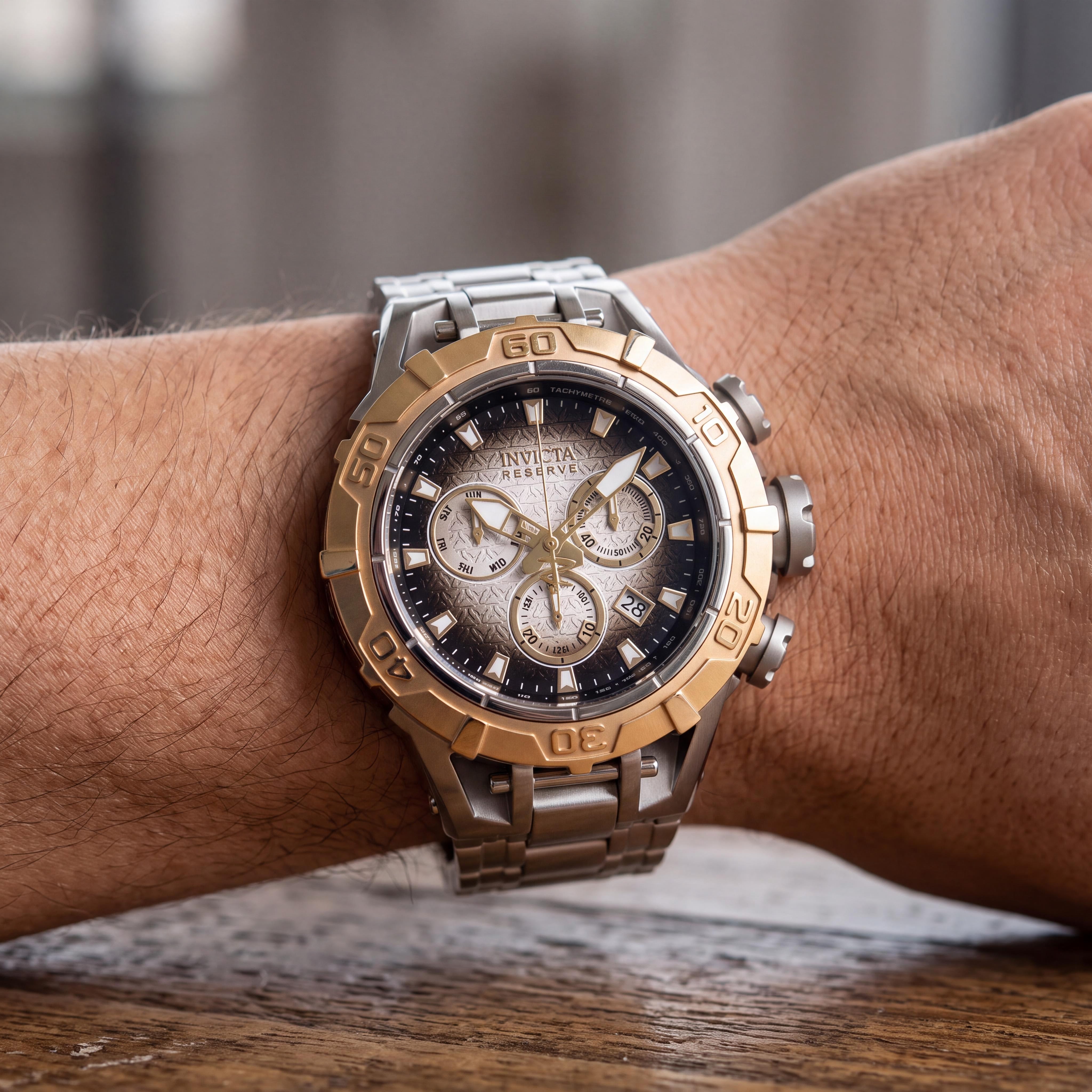Invicta Reserve - Ocean Warrior 47851 Unisex Stainless Steel Chronograph Black Dial Bracelet Watch 54mm, Photo 3