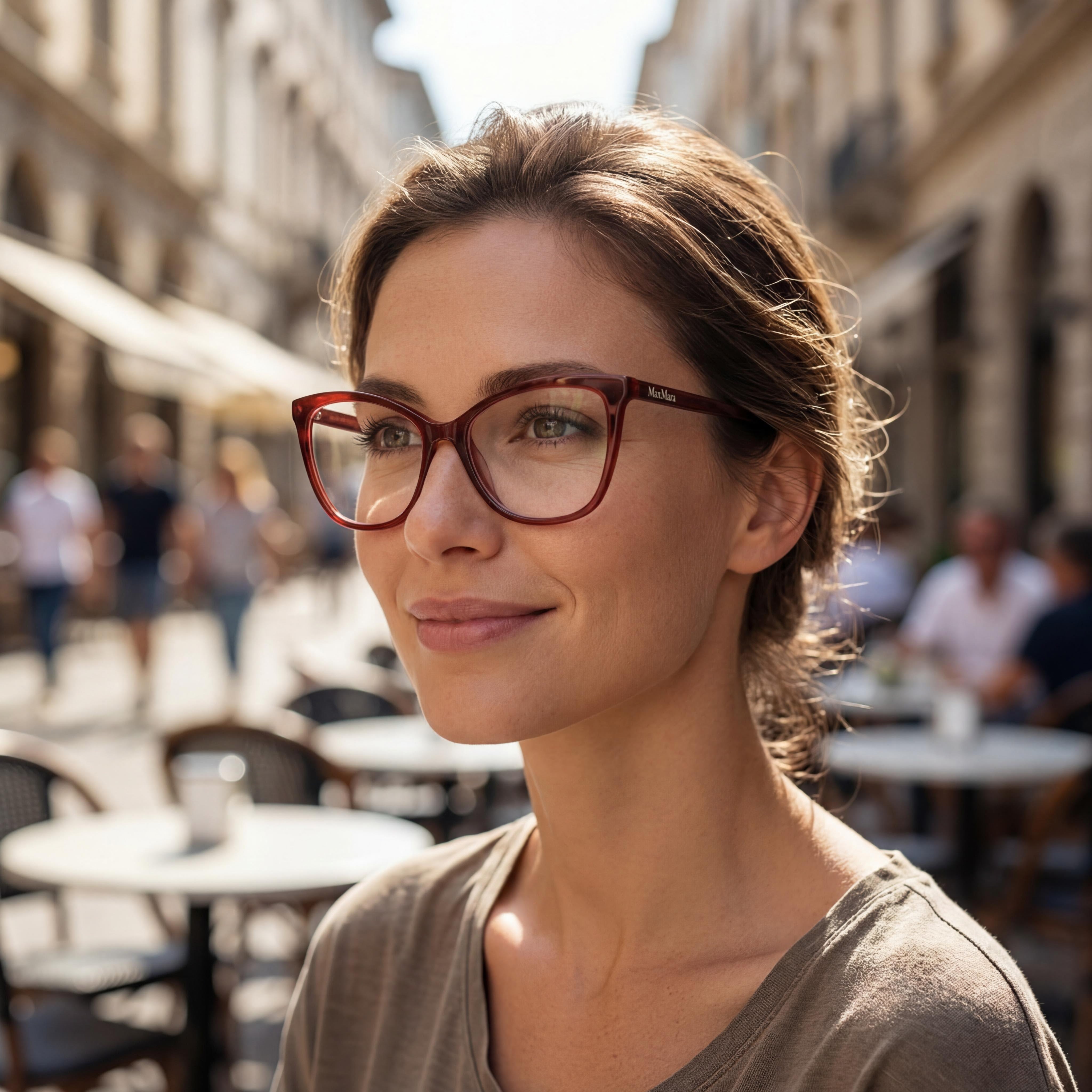 MaxMara MM5060 071 Women's Cat Eye Plastic Eyeglasses Bordeaux 54-16-140, Photo 6