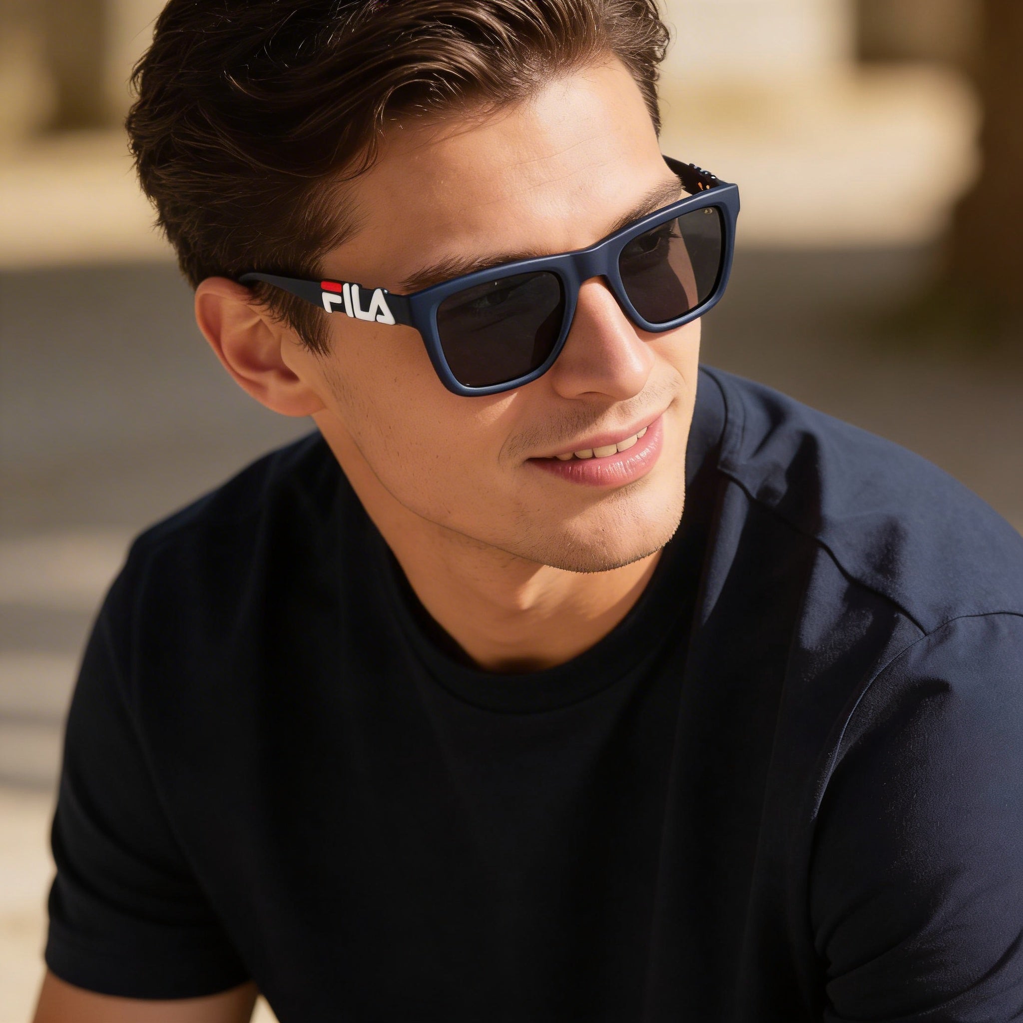 Fila Classic Men's Matte Blue Injected Frame UV Protection Non-Polarized Sunglasses 51mm, Photo 6