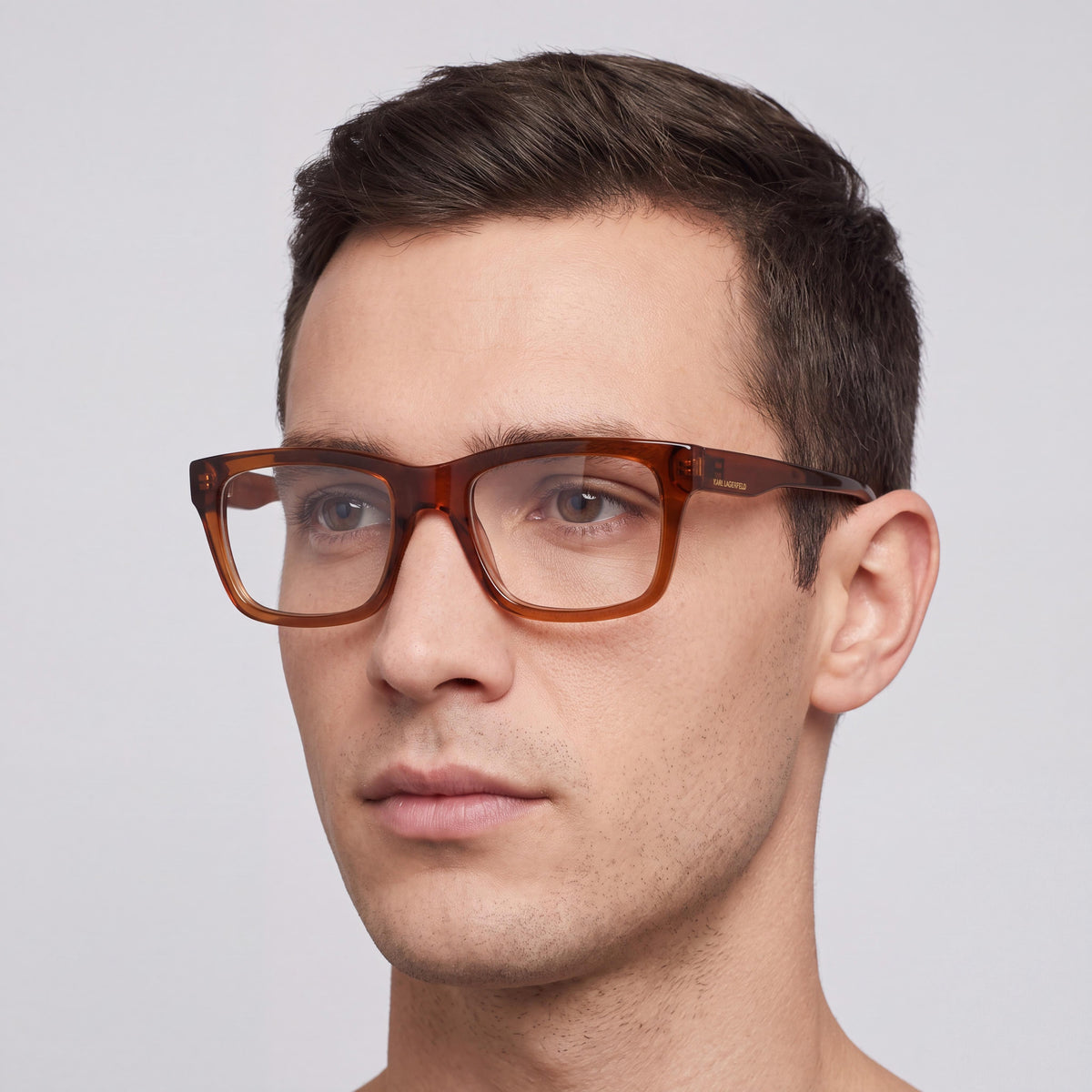 KARL LAGERFELD Modern KL6138 Unisex Sunglasses, Injected Brown Frame with Brown Lenses, 53mm, Photo 4