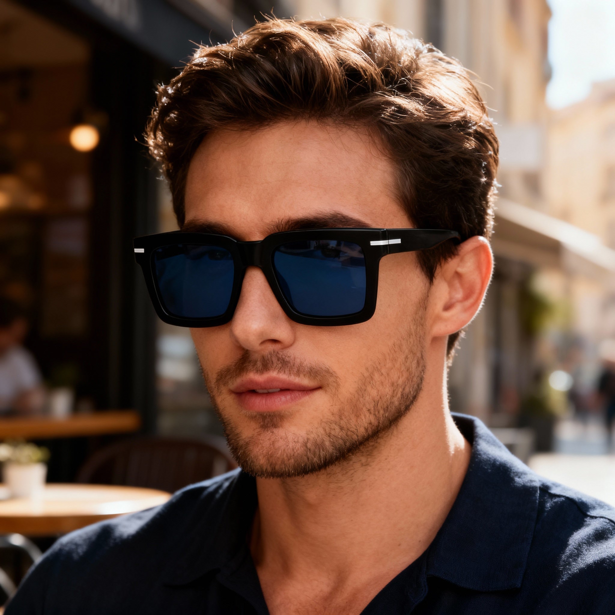 Hugo Boss BOSS 1501/S Men's Modern Style Polycarbonate Frame Non-Polarized Sunglasses, Black Pattern, 51mm, Photo 6