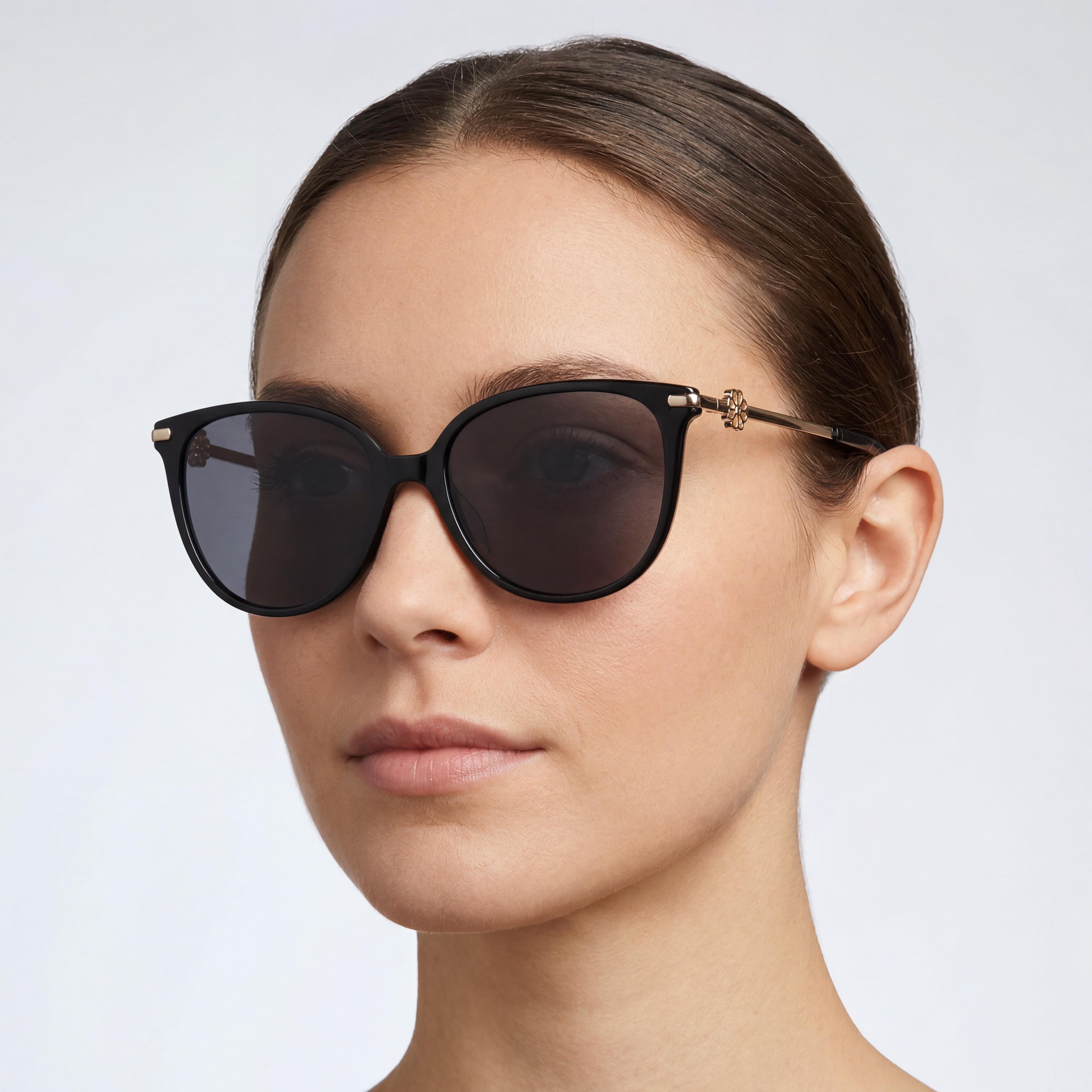 kate spade new york Women’s Fashionable Classic UV Protection Sunglasses, Plastic Black Gray Frame, Gray Lens 60mm, Photo 5