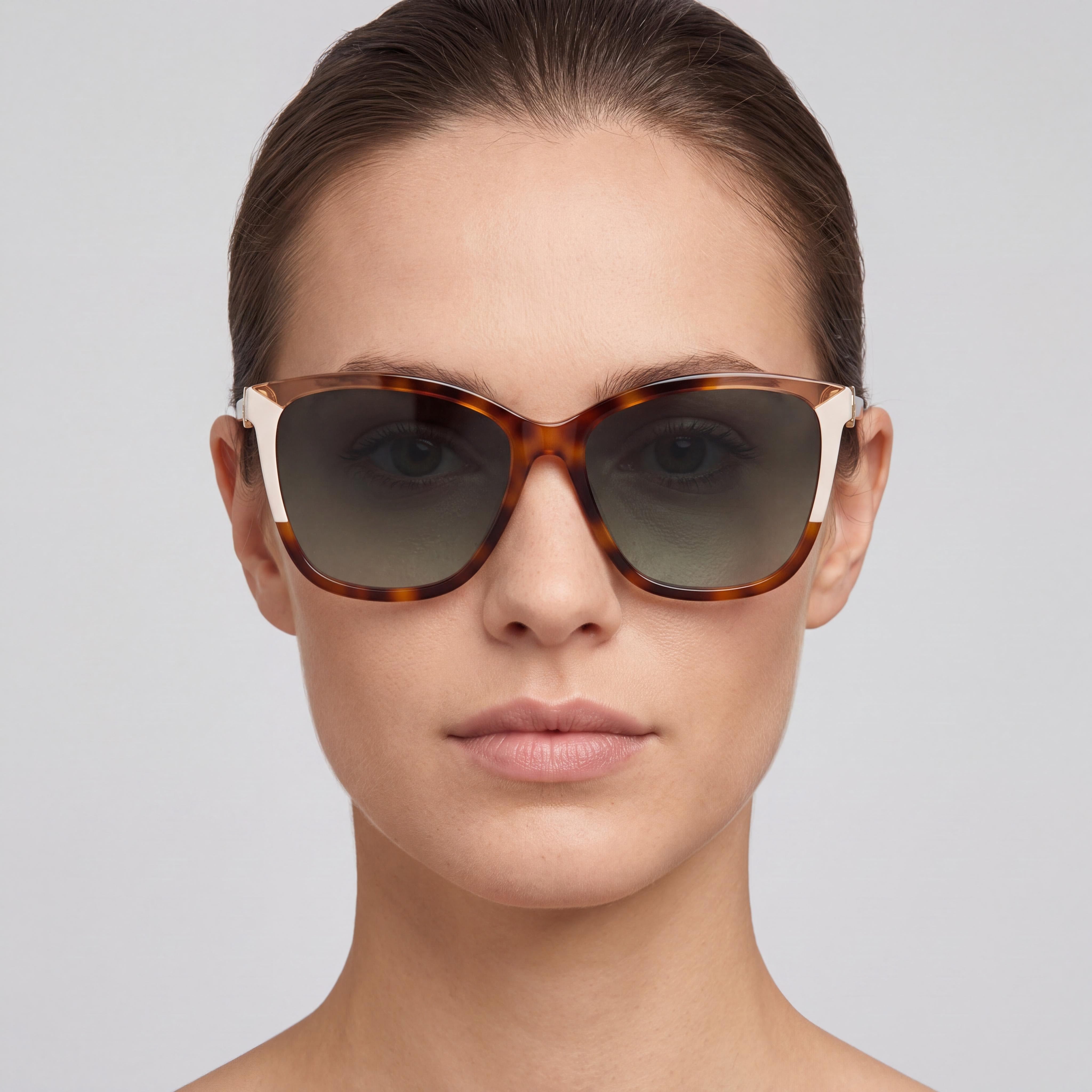 Carolina Herrera Ch 0052/S Women's Square Acetate Havana Ivory Non-Polarized UV Protection Sunglasses 58mm, Photo 4