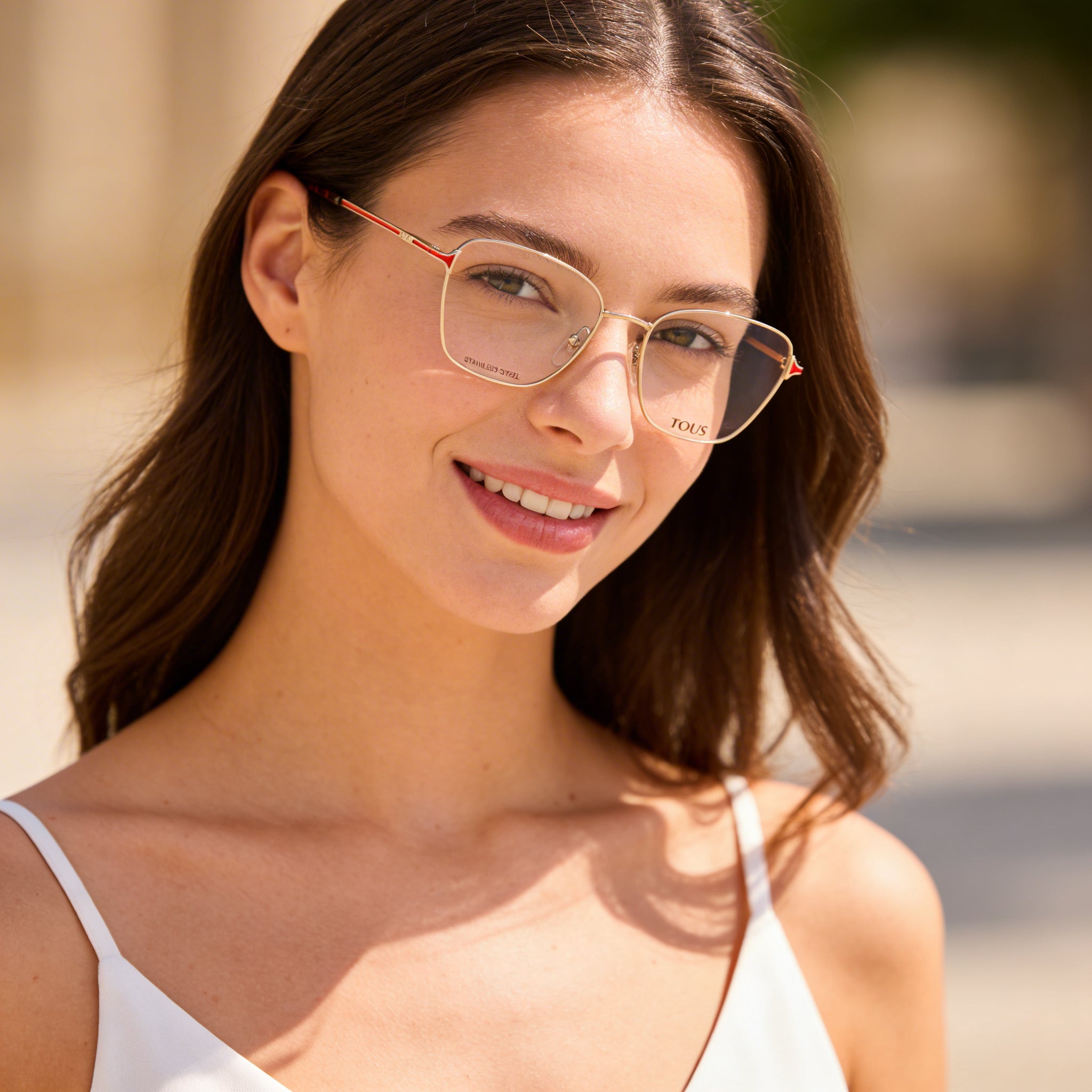 Tous Classic Women's Metal Frame Eyeglasses Light Gold With Coloured Parts 53-17-135, Photo 5