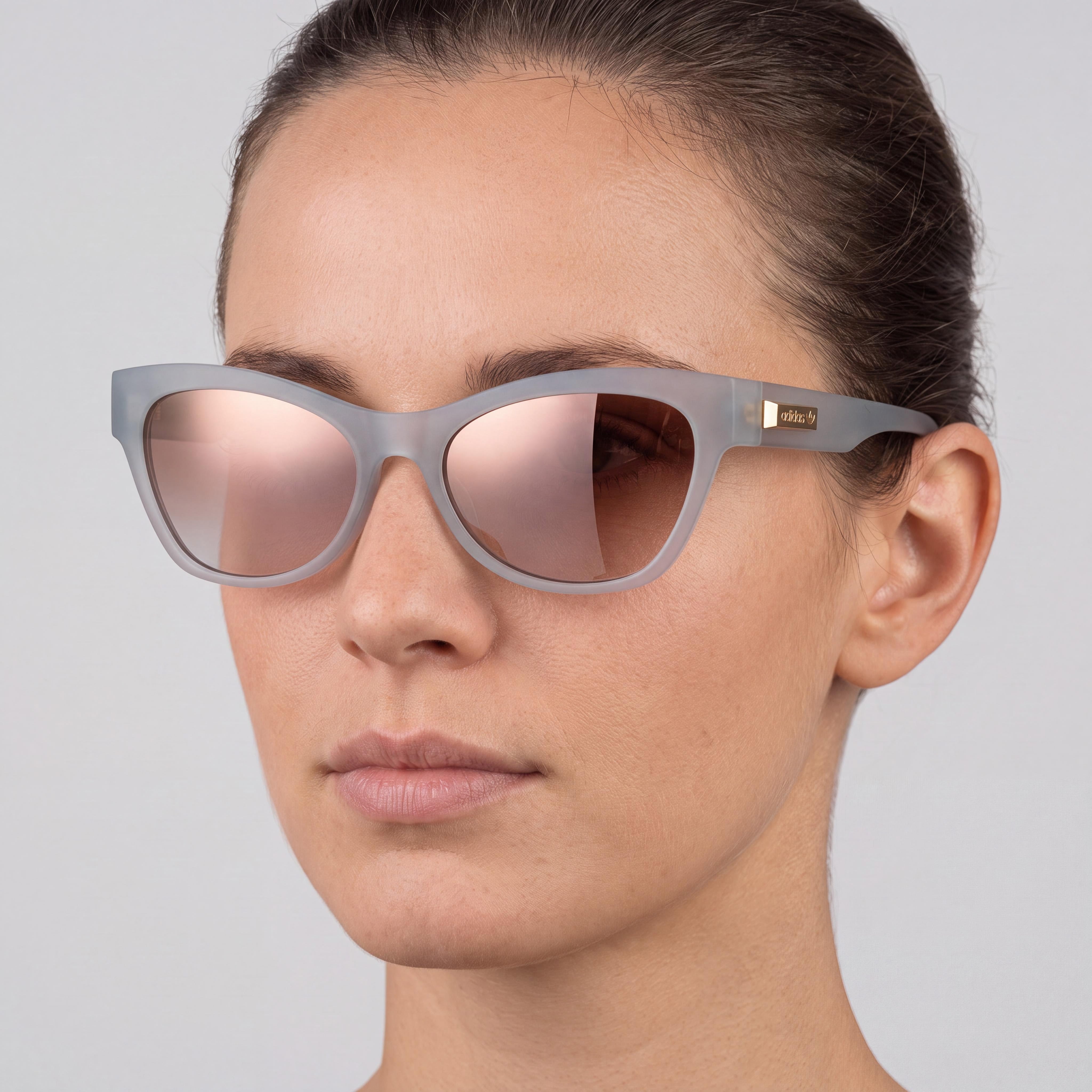 Gafas de sol Adidas Originals Contemporaneo para mujer, de acetato azul claro mate, con efecto ojo de gato, marrón, con protección UV y 54 mm, Photo 5