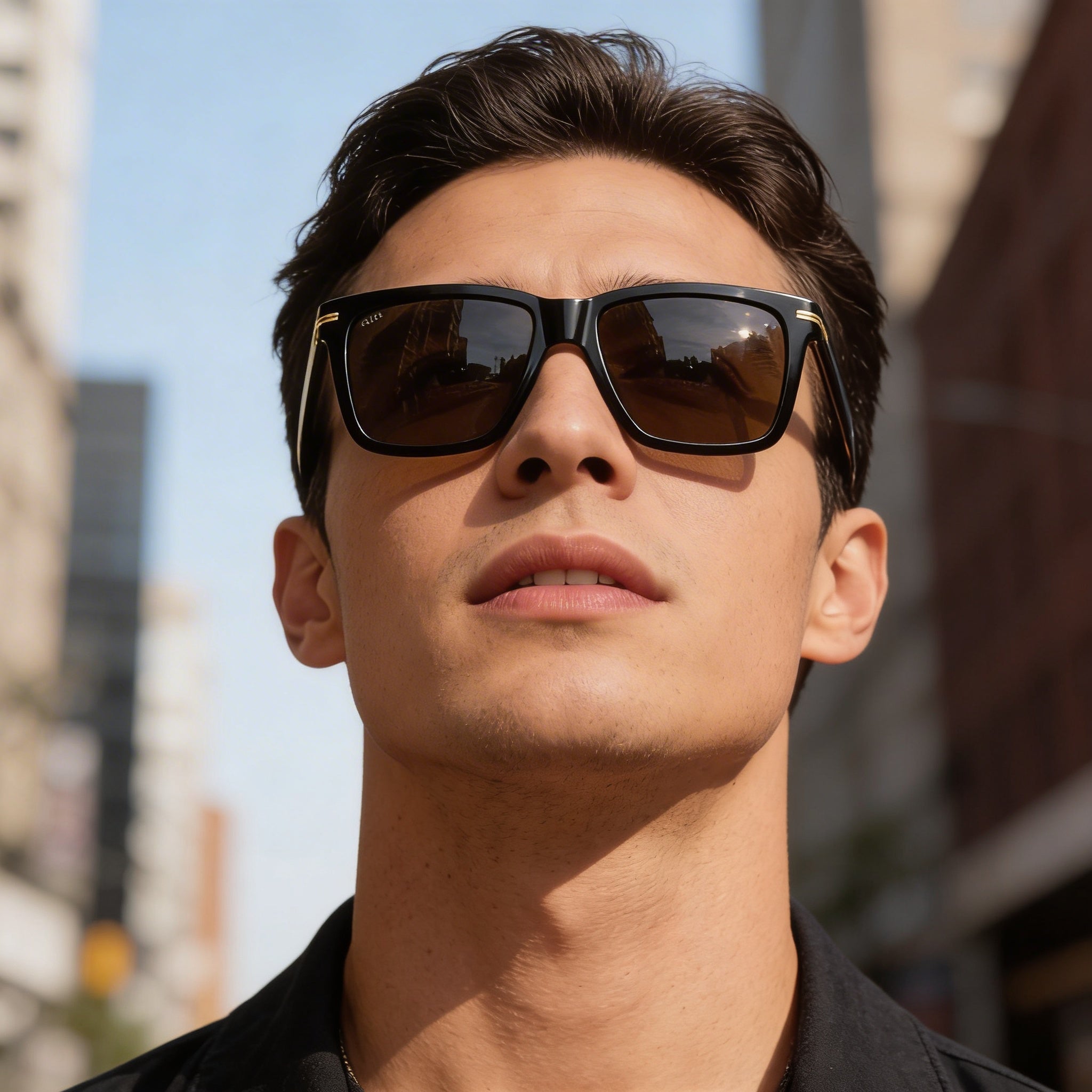 Hugo Boss Style & Expression Men's Black Gold Grey Eco-Acetate Non-Polarized Optical Frame 55mm, Photo 4