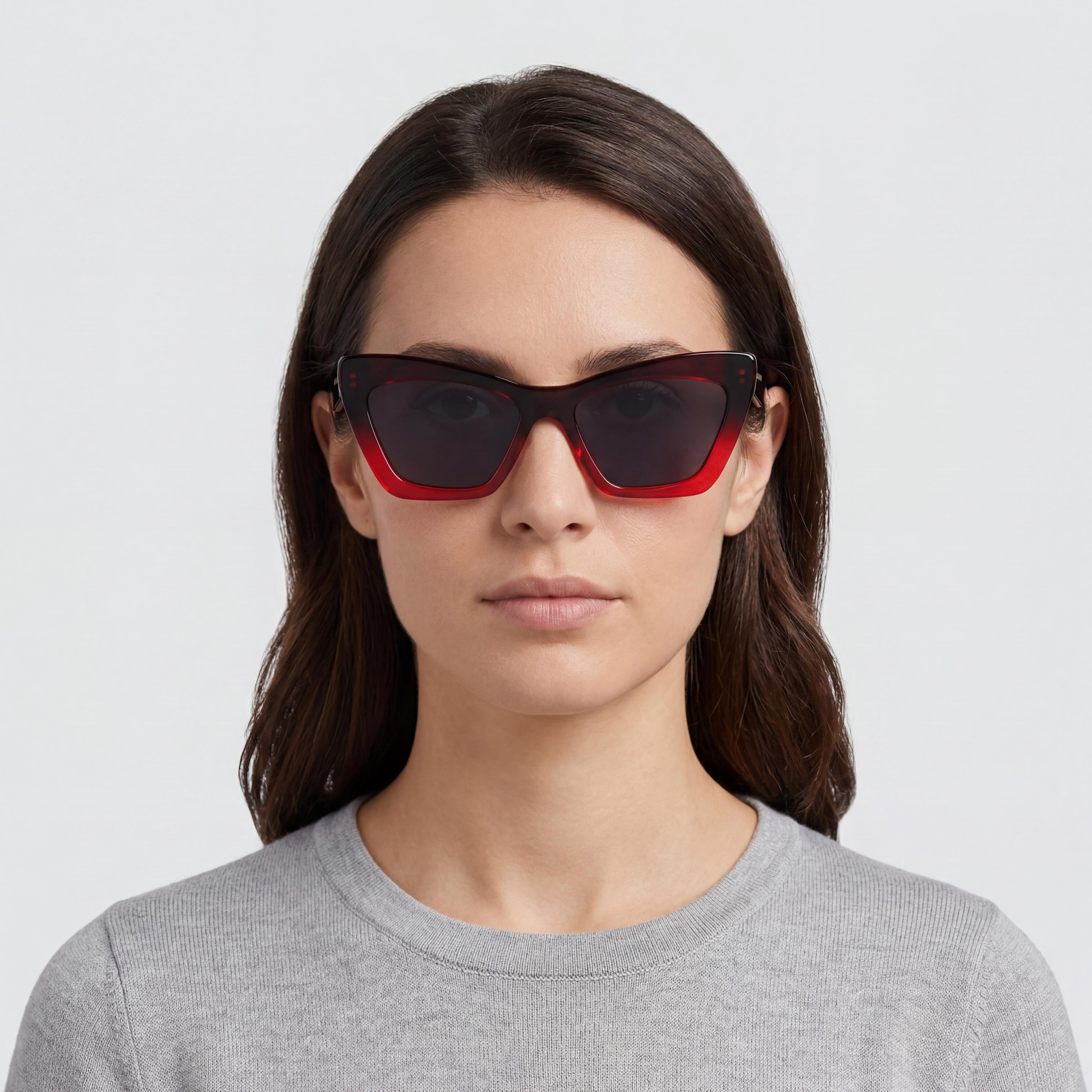 Salvatore Ferragamo Sf929sn Gafas de Sol de Mujer Transparentes Degradado Rojo Oscuro Acero Inoxidable Protección UV No Polarizadas 55mm, Photo 4