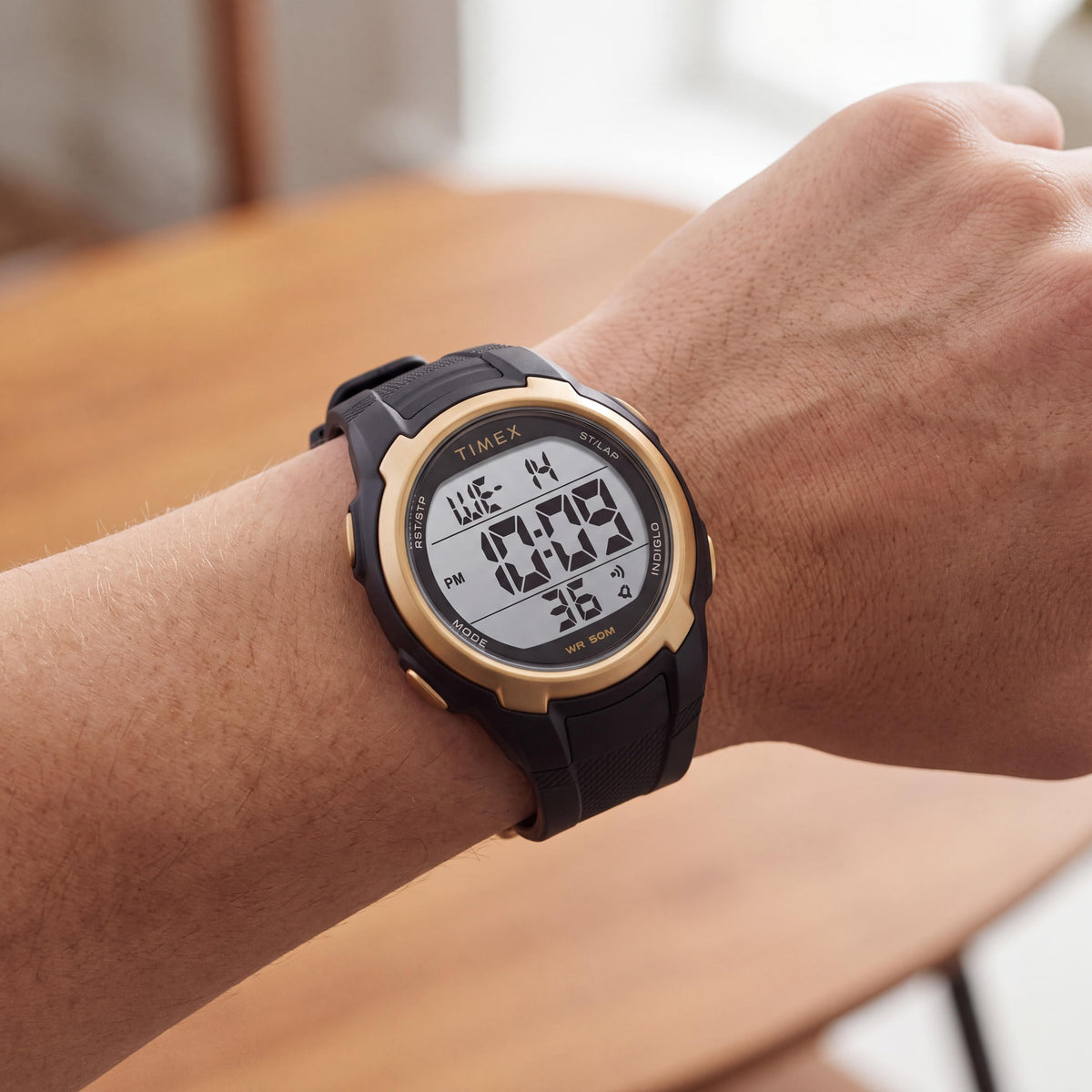 Timex TW5M33600SO Unisex Black Gold Resin Digital Watch with Heart Rate Monitor & 150-Lap Chrono, 40mm, Photo 3