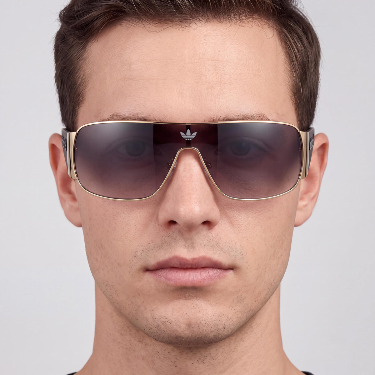adidas Originals Comtemporary Men's Gold Metal UV Protection Sunglasses Smoke Dark Grey Gradient 125mm, Photo 3