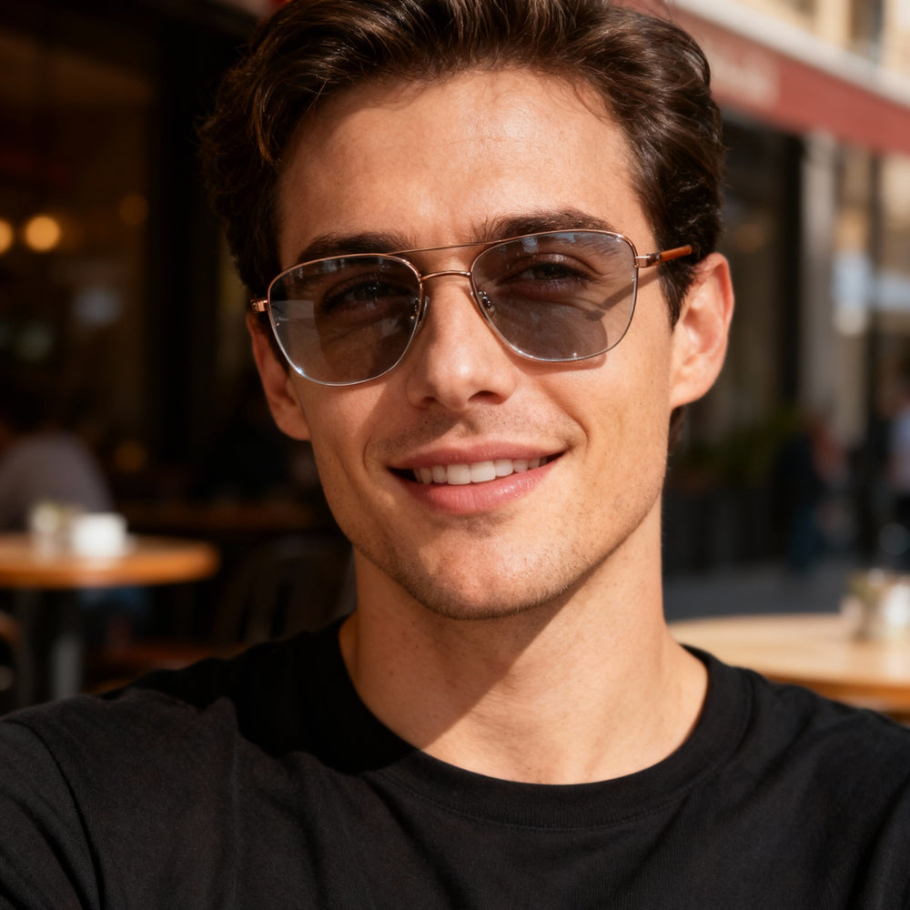 Gafas Adensco Ad 252 para hombre, montura metálica burdeos, lentes de policarbonato transparentes polarizadas, 53-17-140