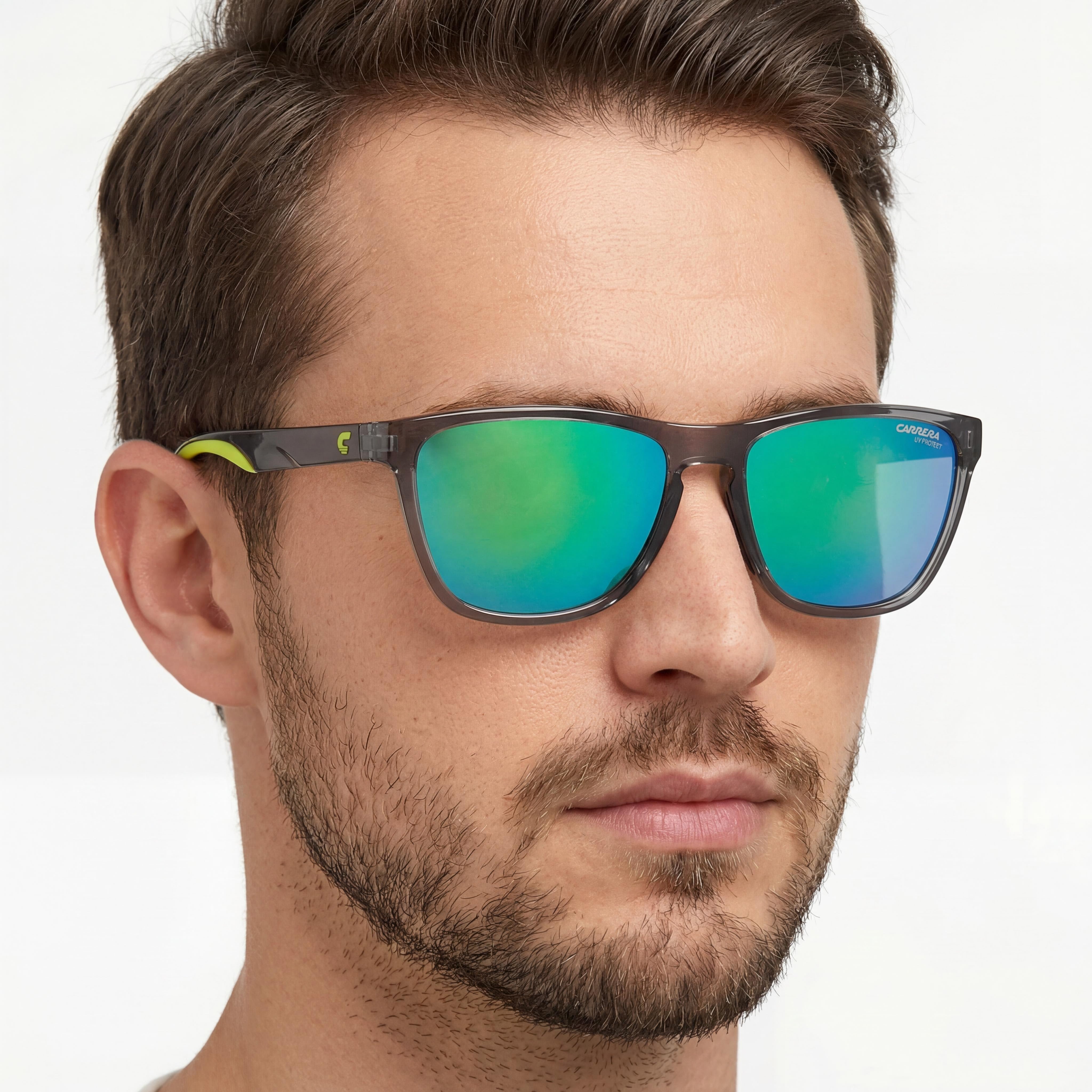 Carrera Modern 8058/s Men's Grey Polyamide Polarized Green Multilayer UV Protection Sunglasses 56mm, Photo 4