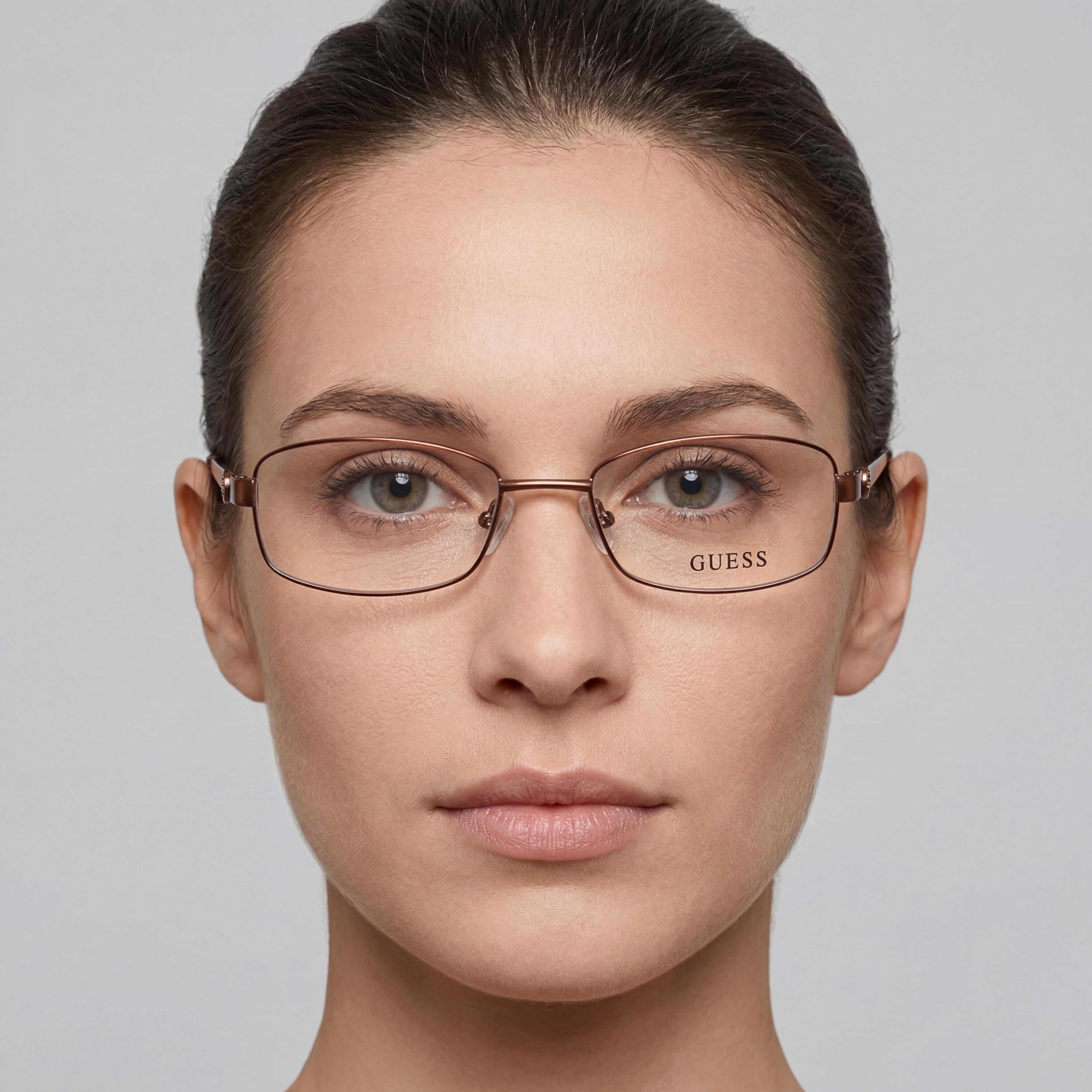 Gafas Cuadradas Marrón Oscuro Guess GU2524 para Mujer, Metal 49mm, Photo 3