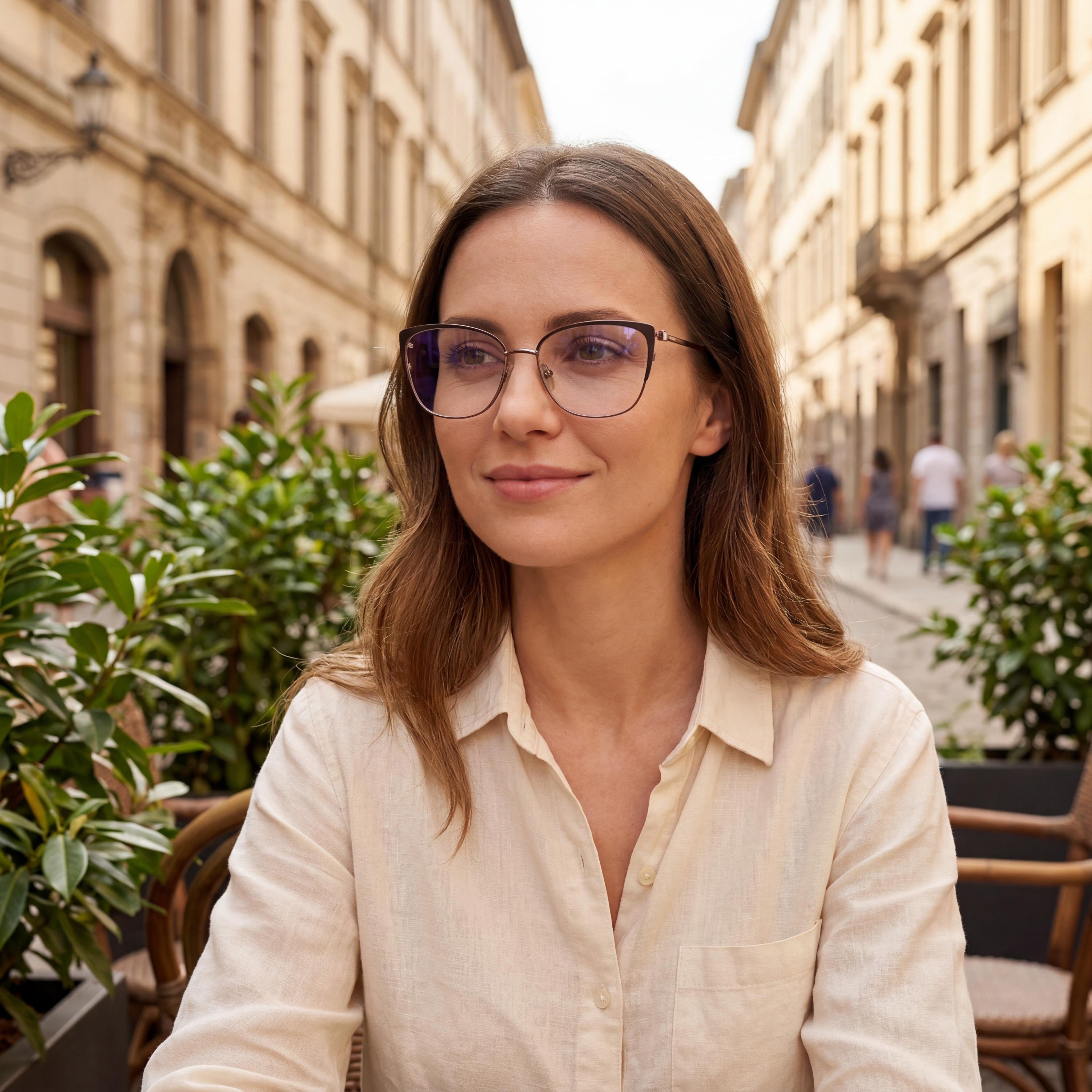 Gafas MaxMara Modern para mujer de metal en bronce, 55 mm de ancho de lente, 16 mm de puente, 140 mm de patilla, Photo 3