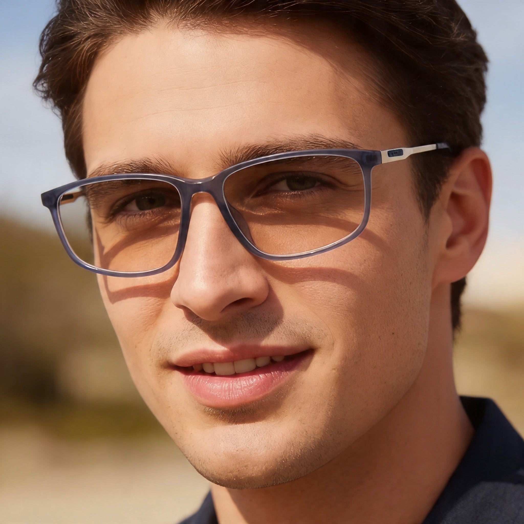 Polaroid Casual Men's Eco Polyamide Non-Polarized Sunglasses with Matte Blue Frame and Lenses 58mm, Photo 5