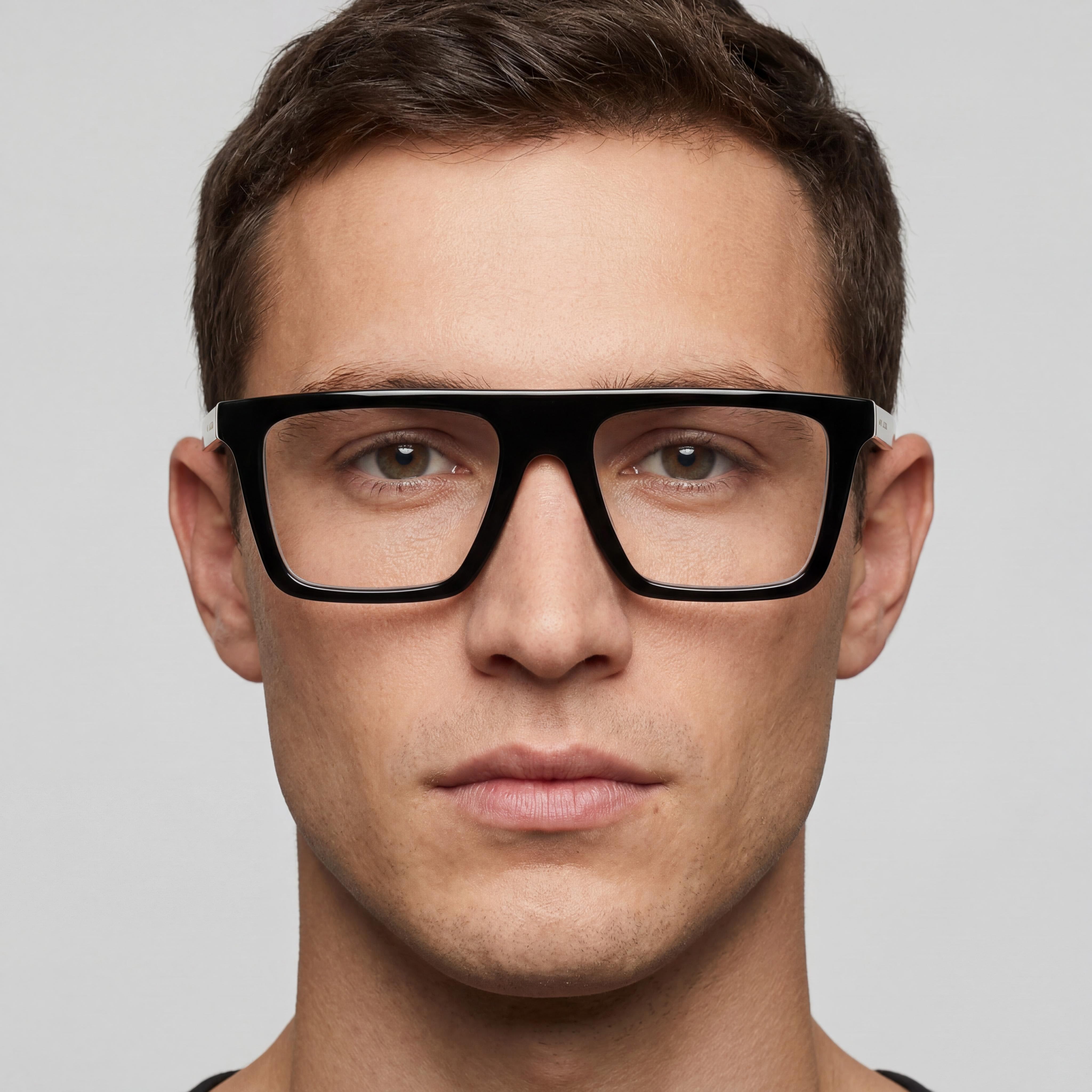 Marc Jacobs Browline Men's Acetate Frame Eyeglasses, Black Pattern Grey, Size 53-19-145, Photo 5