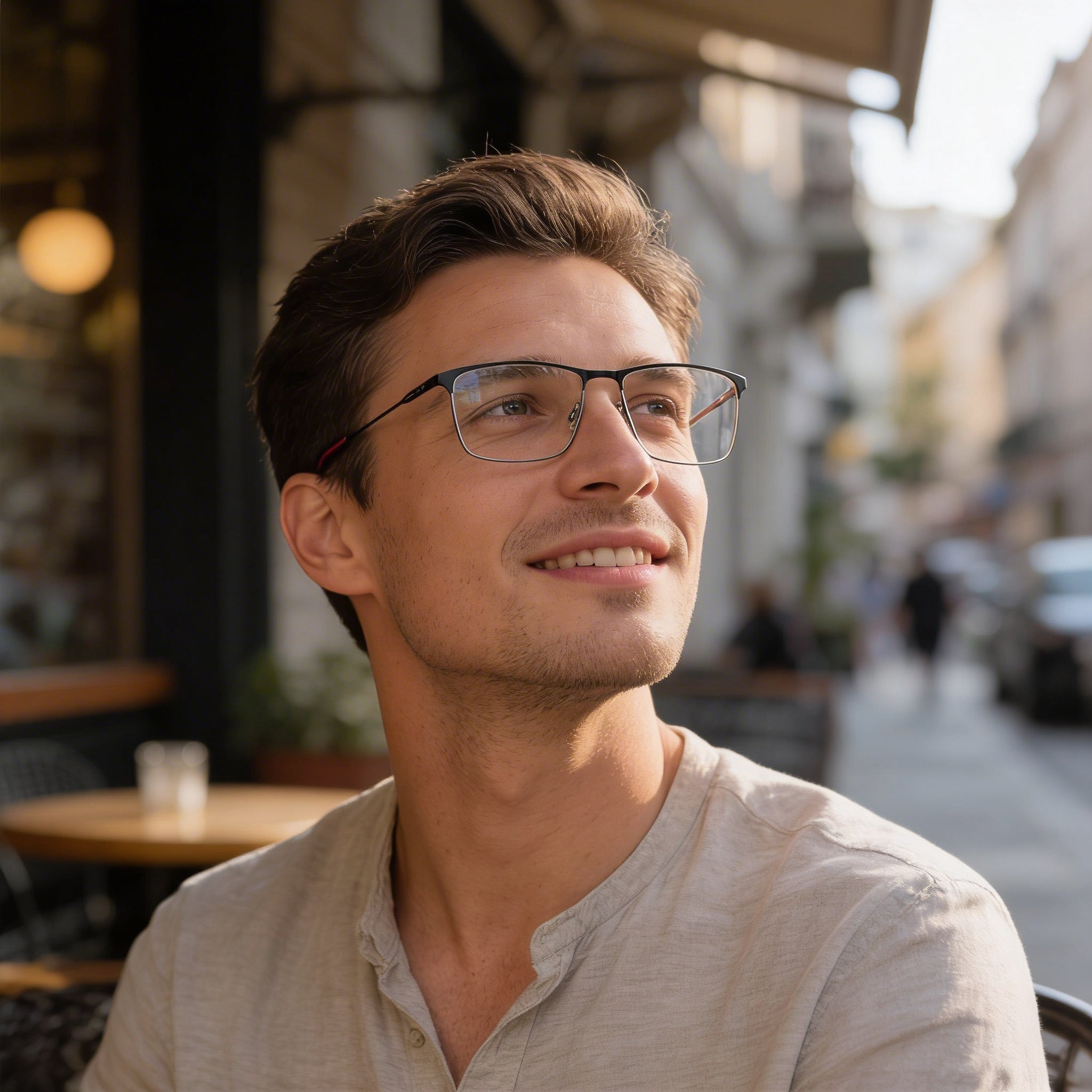 HUGO Hg 1182 Men's Rectangular Stainless Steel Optical Frame Matt Black Dark Roughenium 58-18-145mm, Photo 6