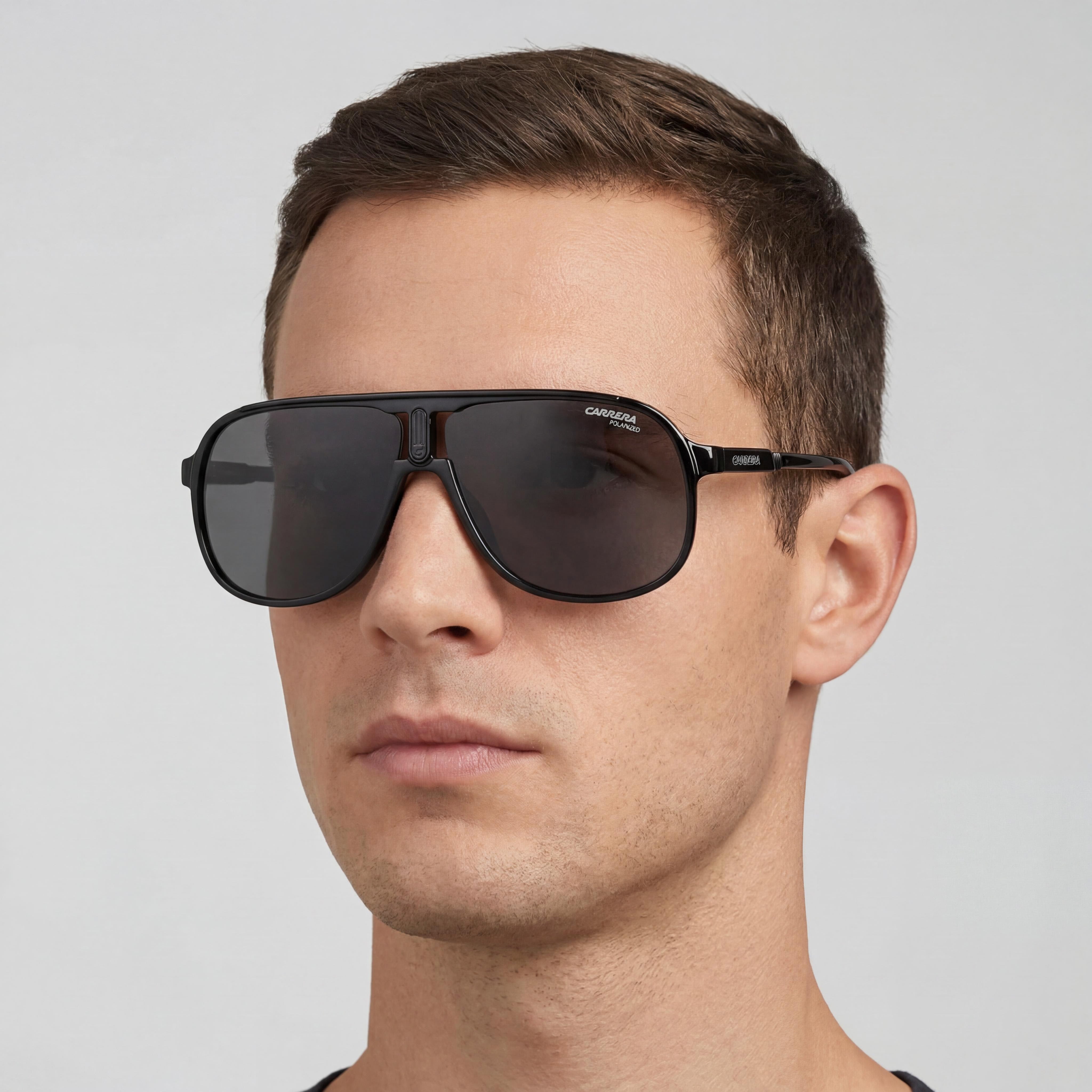 Carrera 1047/S Unisex Black Polyamide Frame Grey Polarized UV Protection Sunglasses 62mm, Photo 4