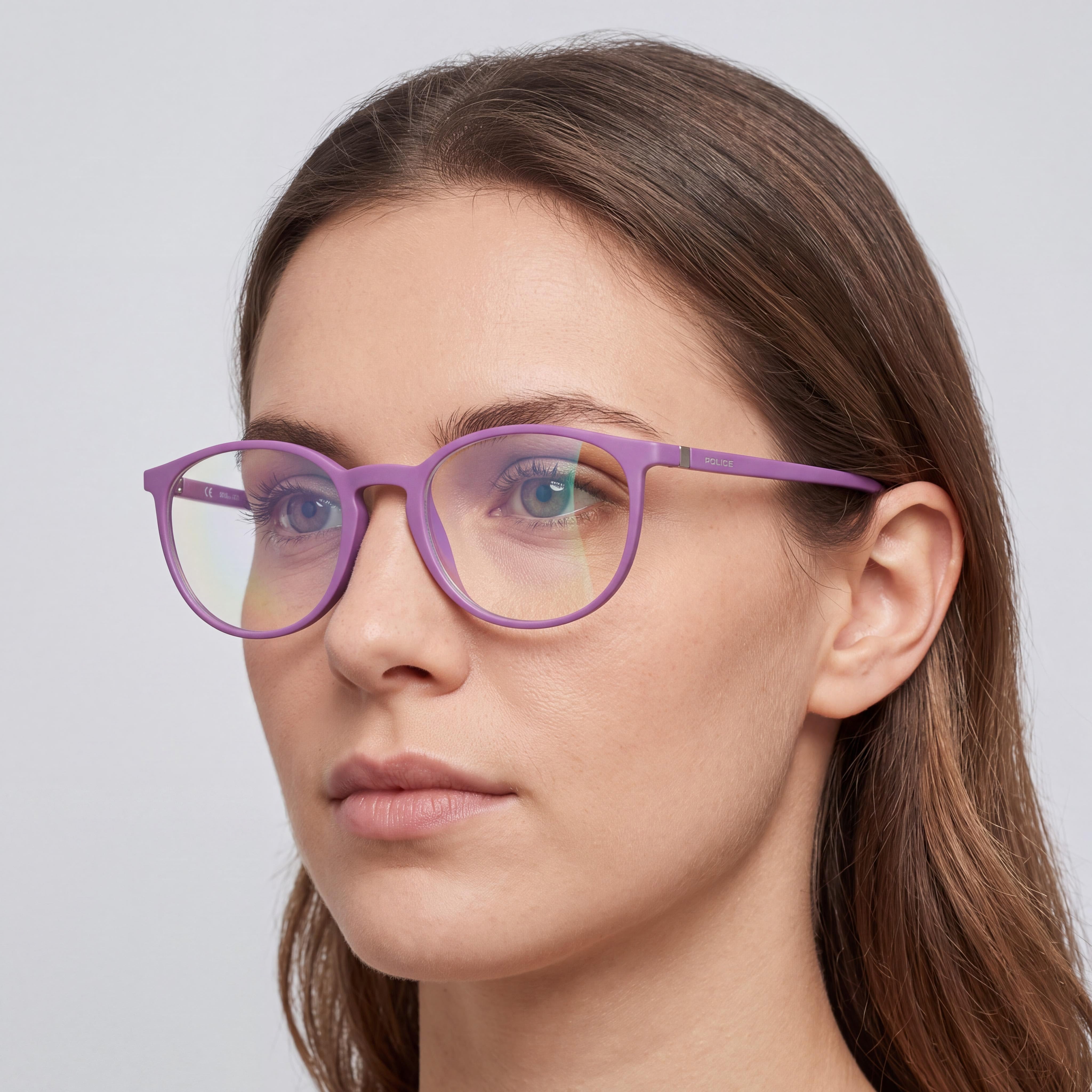 Police V1973 Women's Eyeglasses, Semi Matt Sage Green, with Plastic Lenses, Size 50-19-135mm, Photo 4