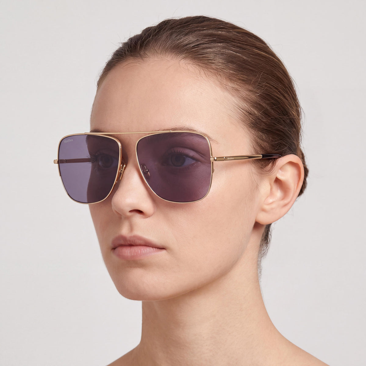 MaxMara Mm0121 Women's Shiny Deep Gold Acetate Eyewear Frames - Lens 59mm, Bridge 13mm, Temple 135mm, Photo 4