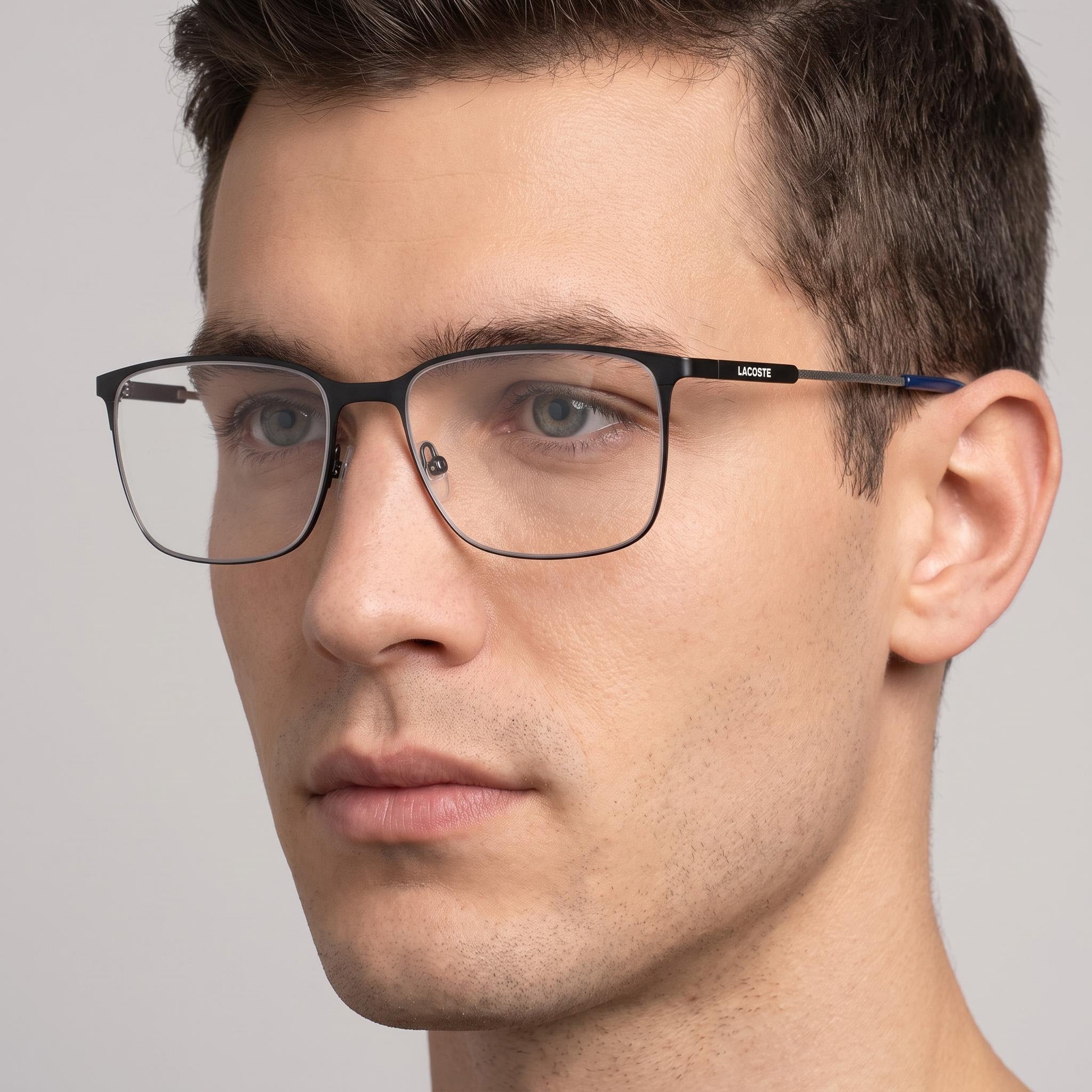 Lacoste Modern Unisex Matte Dark Grey Acetate Frame Optical Eyeglasses with 55mm Lens Width, Photo 5