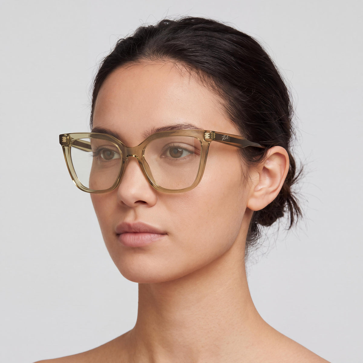 KARL LAGERFELD Kl6155 Women's Modern Khaki iniettato Frame with Khaki Polycarbonate Non-polarised Lenses Eyewear, Photo 4