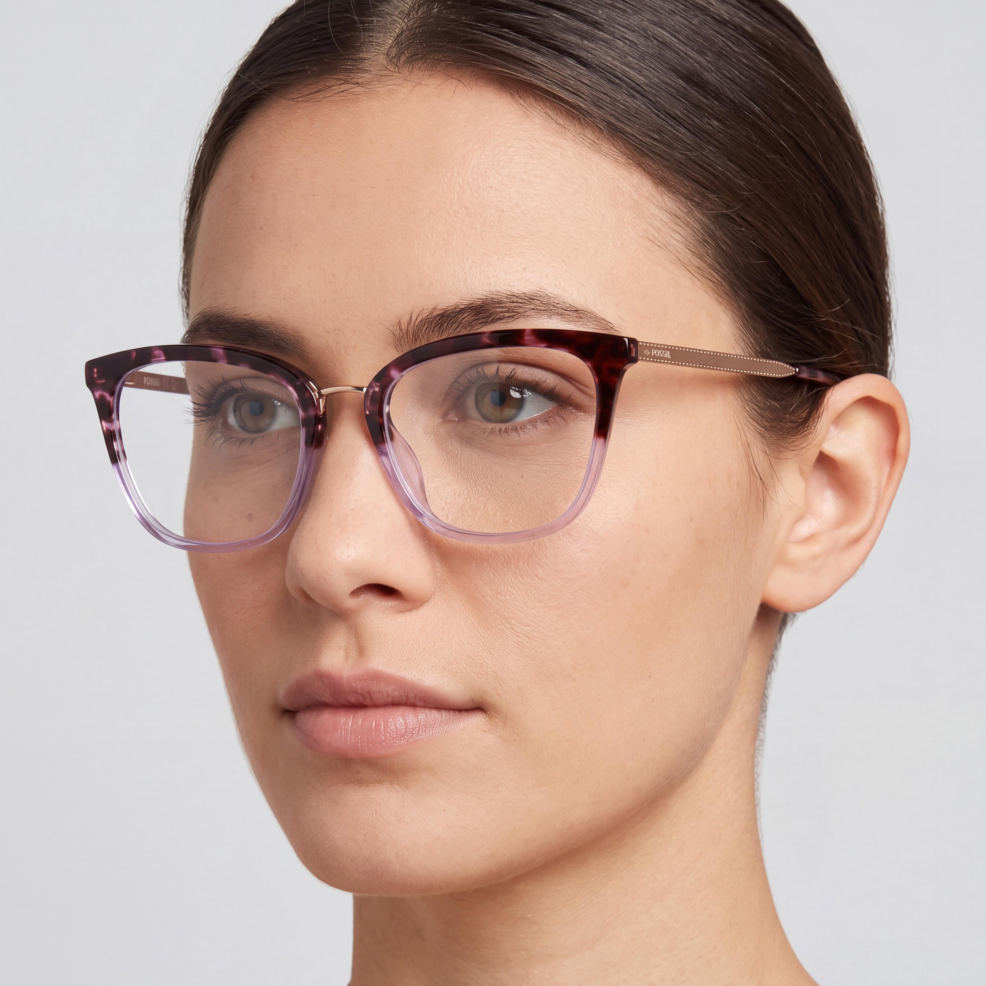 Gafas de plástico rectangulares Fossil Fos 7159 para mujer con lentes transparentes 53/19, Photo 3
