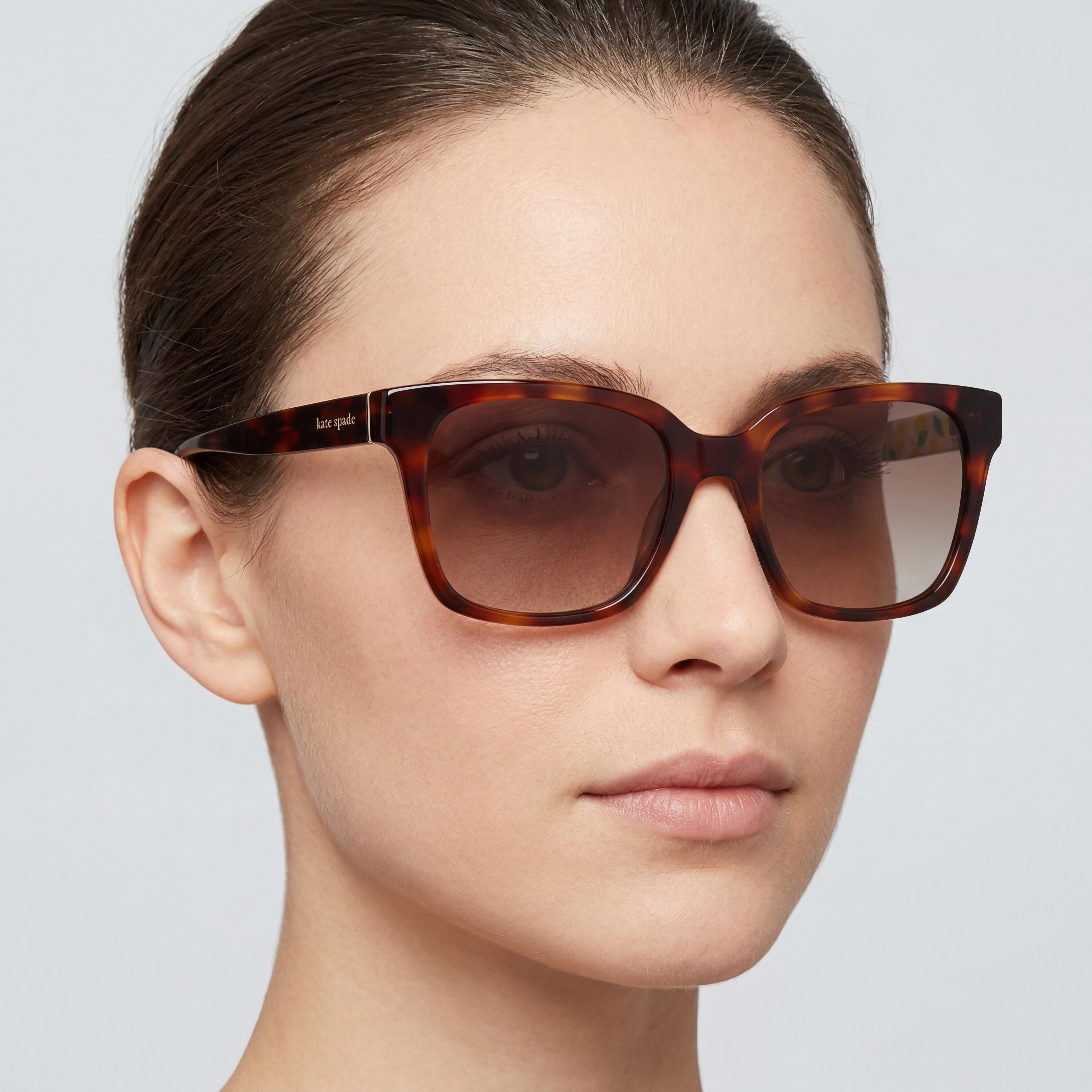 kate spade new york Harlow/G/S Women's Havana Brown Gradient Square Plastic UV Protected Sunglasses 55mm, Photo 3