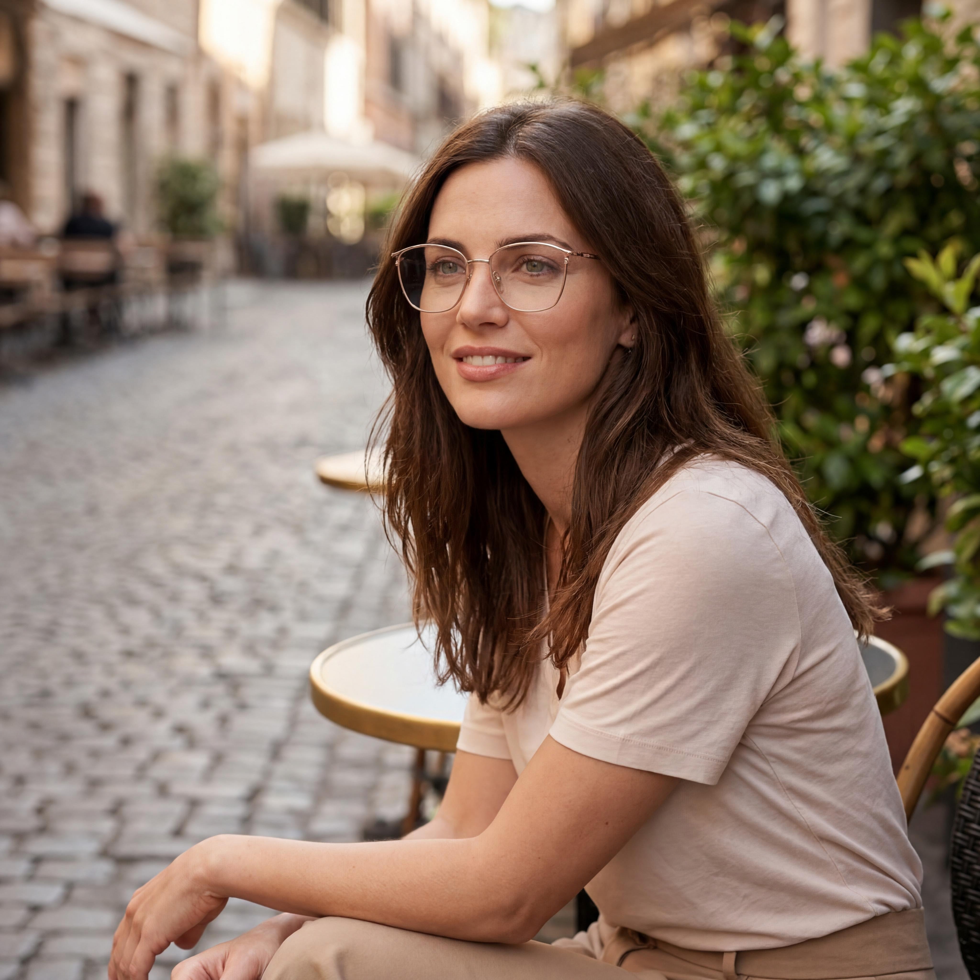 Gafas Graduadas MaxMara Casual para Mujer, Metálicas, Brillo Oro Rosa, Listas para Prescripción, con Lentes Demo Transparentes 54mm, Photo 5