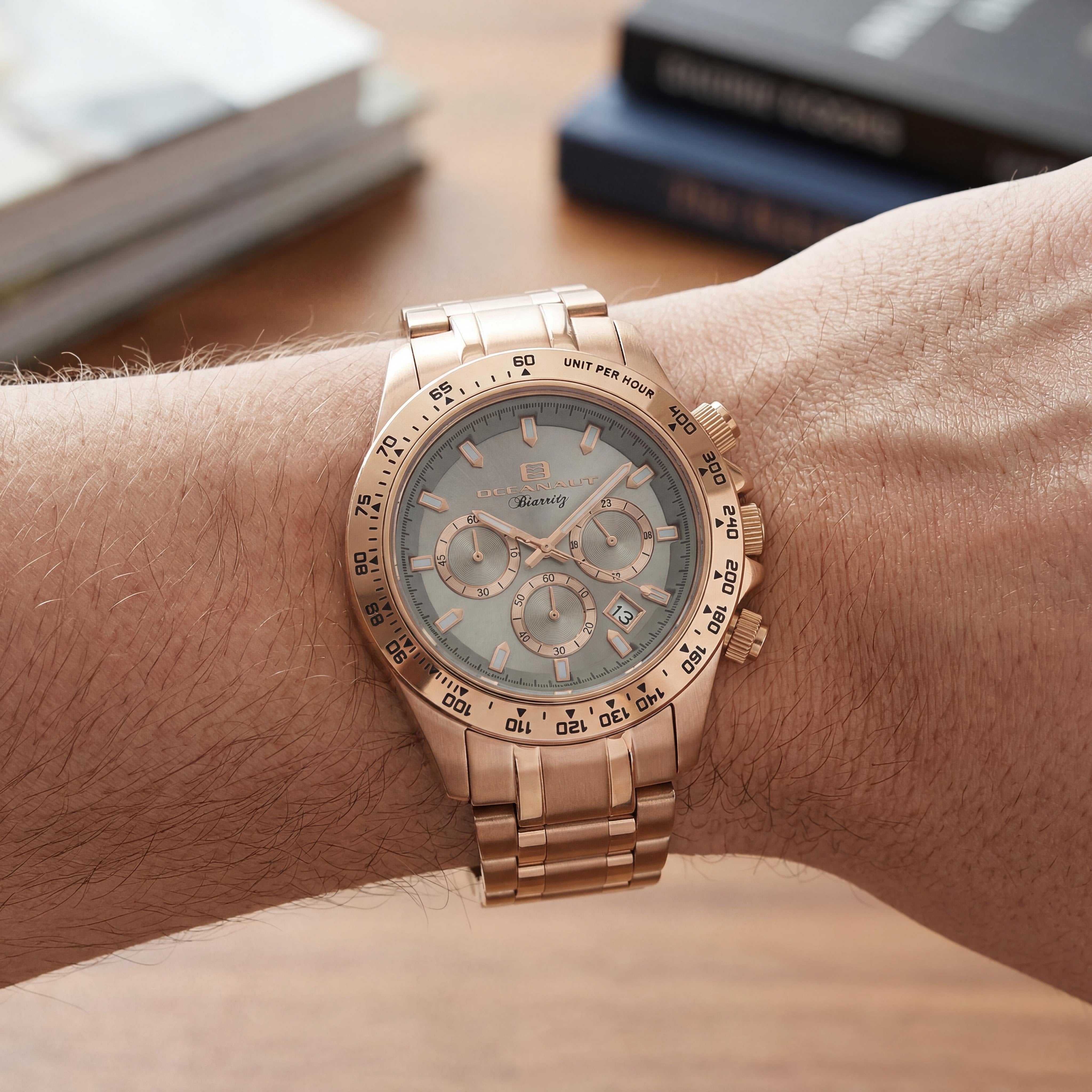 Oceanaut OC6118 Biarritz Men's 100m Water Resistant Chronograph Rose Gold Grey Stainless Steel Watch 44mm, Photo 4