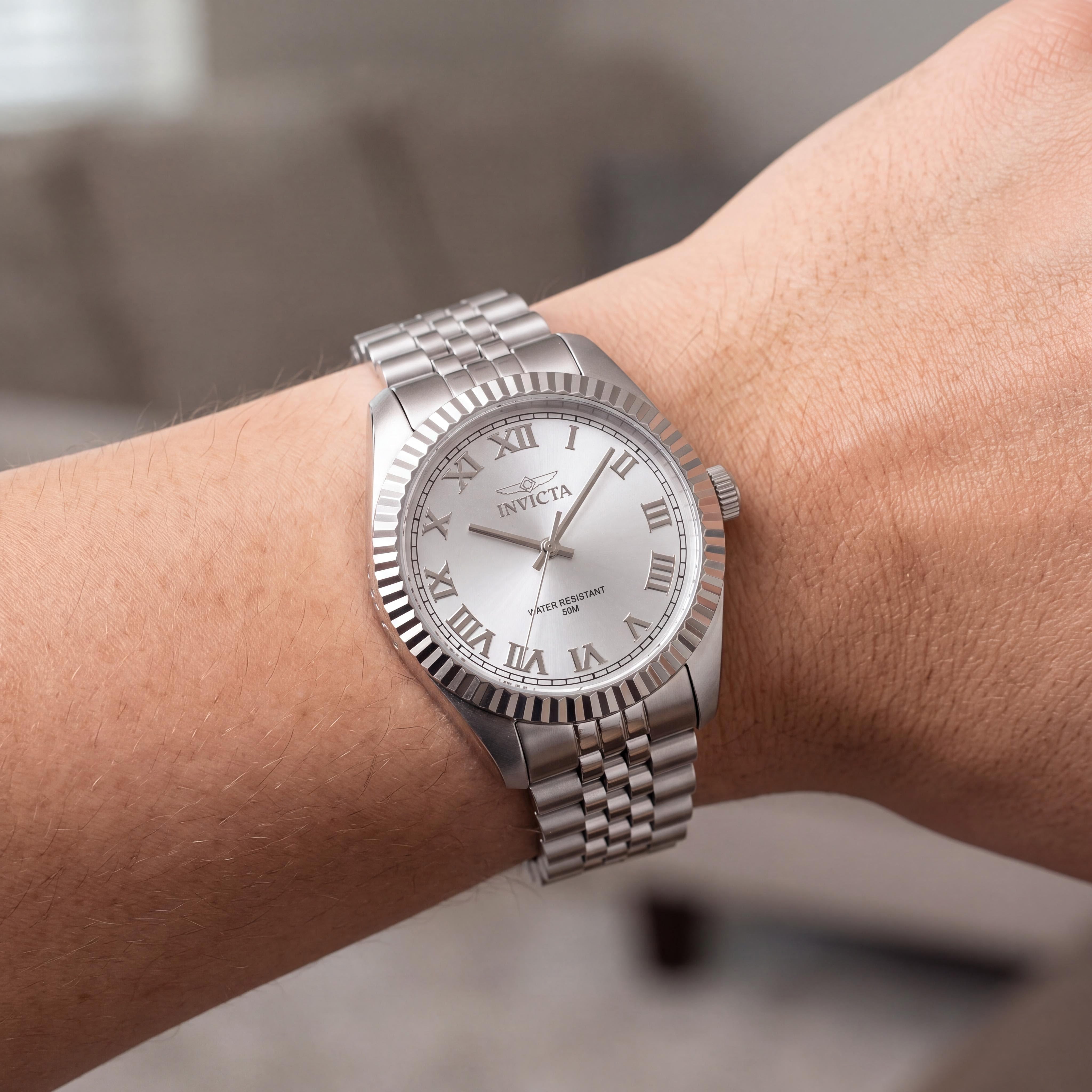 Invicta Specialty 47409 Unisex Stainless Steel Bracelet Quartz Watch, Silver Dial, 36mm Case, Photo 3