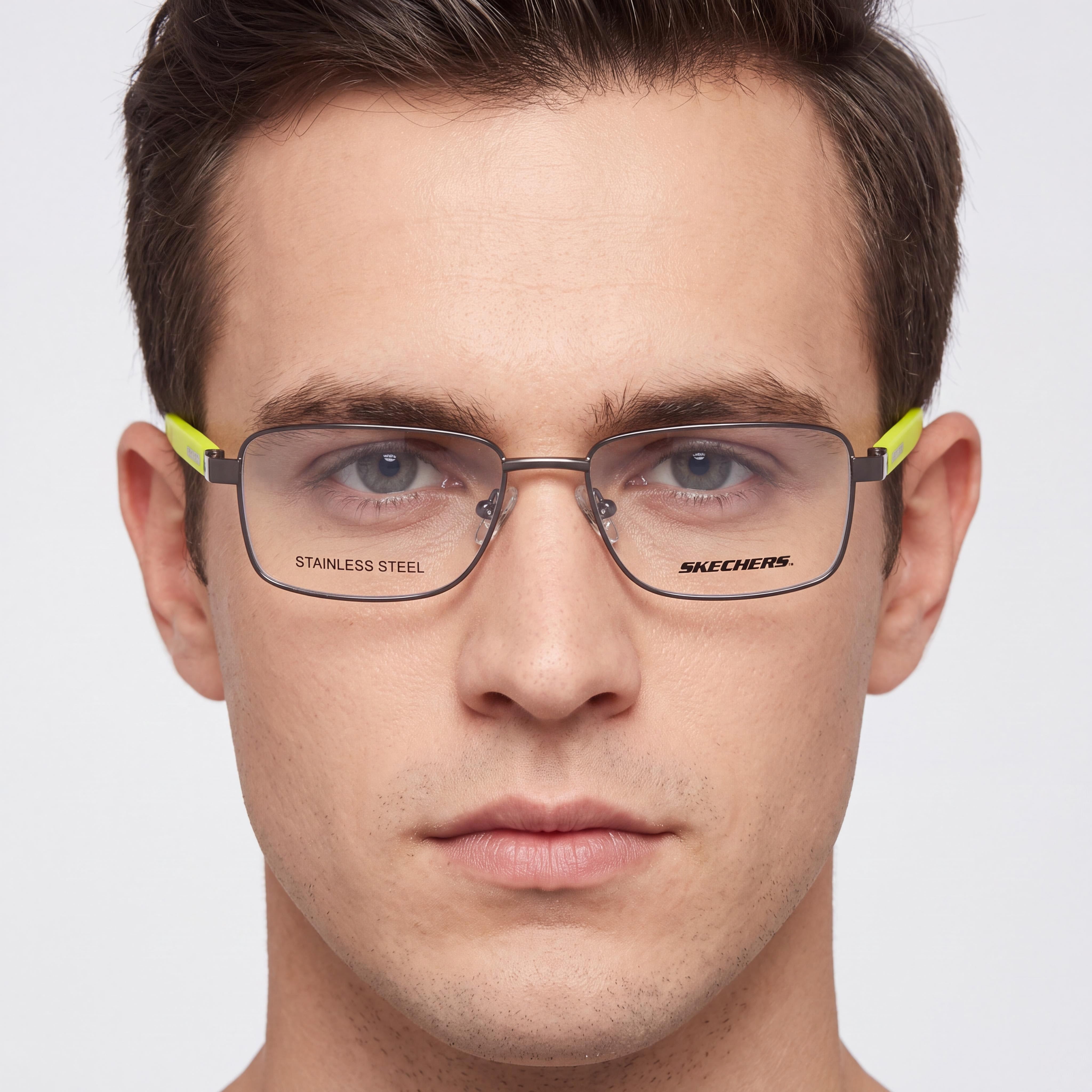 Skechers SE3303 Men's Metal Rectangular Eyeglasses Gunmetal 54mm, Photo 4