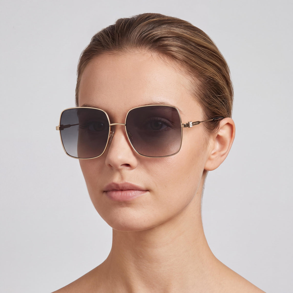 Gafas de sol para mujer JIMMY CHOO Lili/S de montura cuadrada de acero inoxidable en color negro y dorado con protección UV, 58 mm, Photo 4