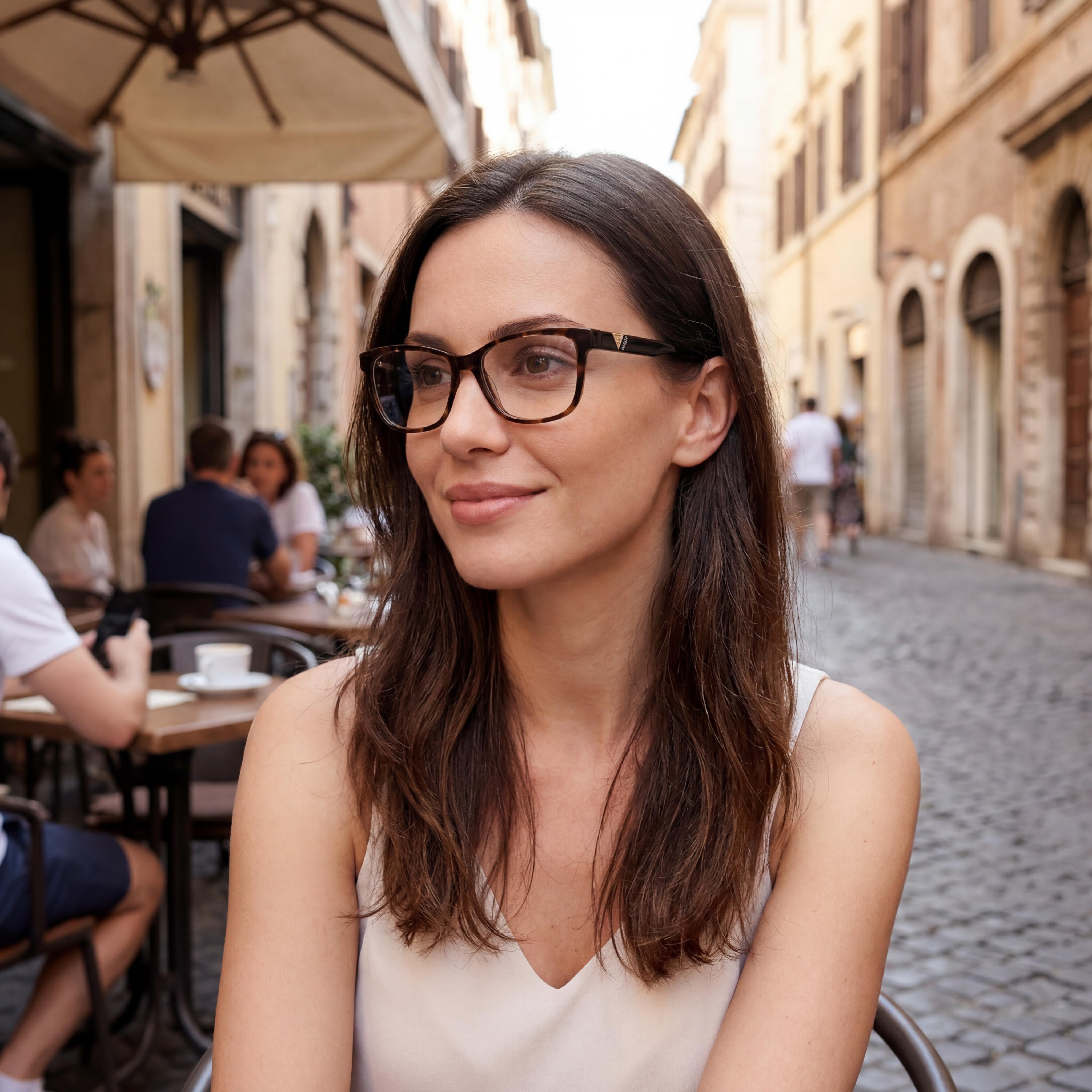 Gafas GUESS Gu2943 de mujer de plástico en color Habana Oscuro y Negro Mate con lentes de demostración, Ancho de la lente 52mm, Photo 4