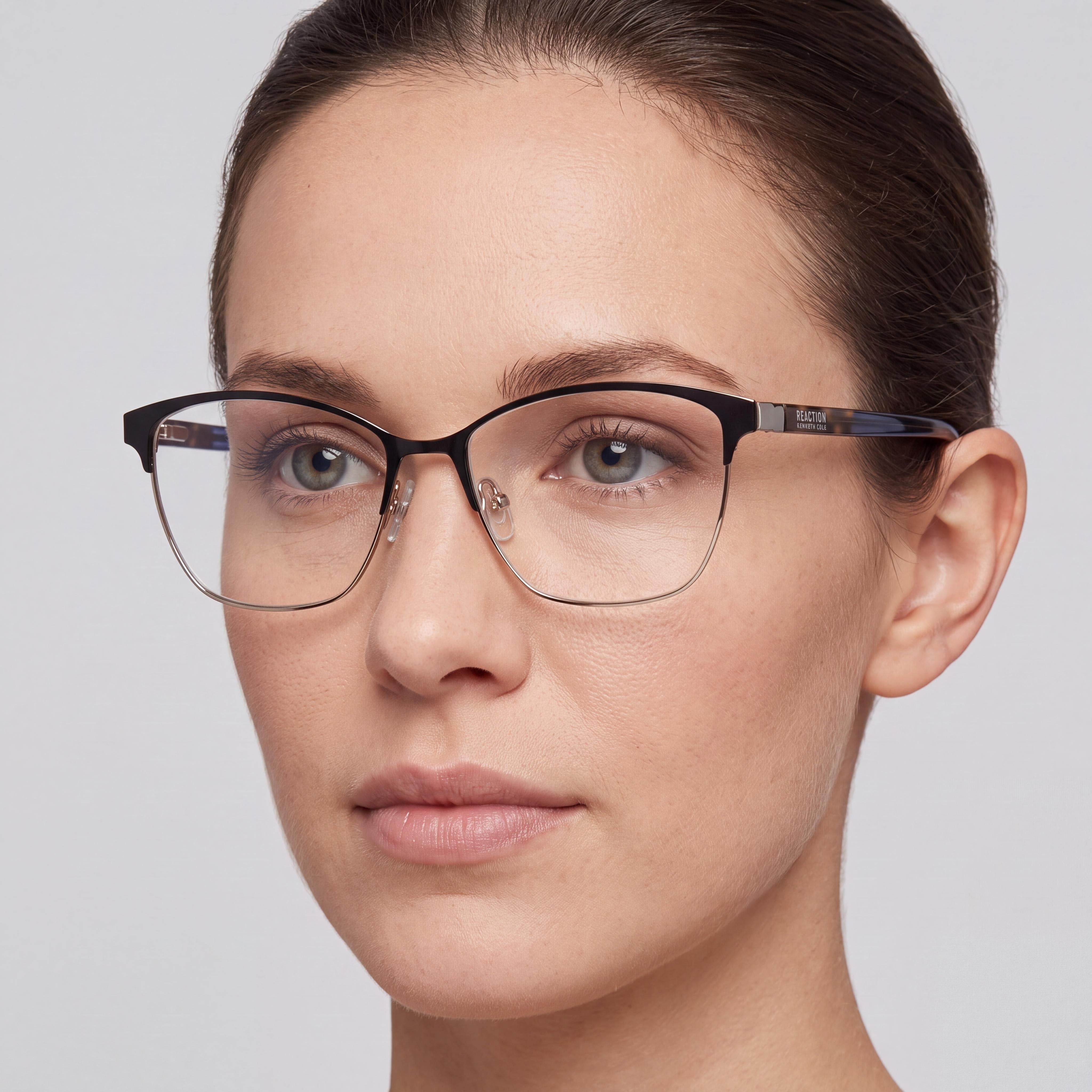 Kenneth Cole REACTION Rn50028 Women's Metal Non- Eyeglasses Matte Black Shiny Blue 53mm, Photo 4