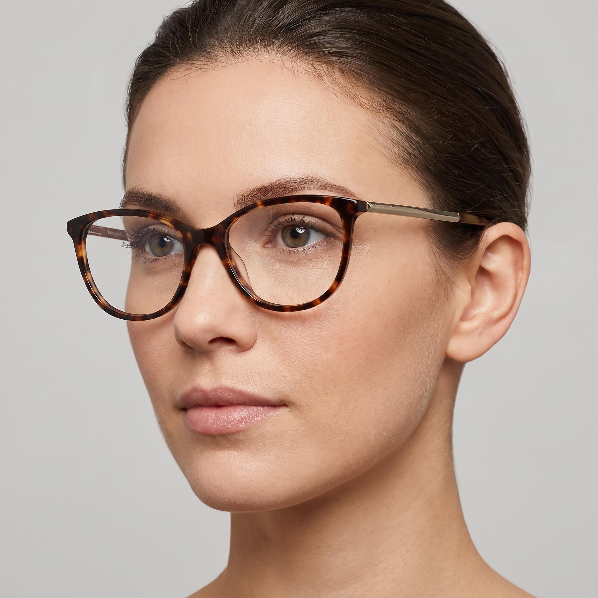 kate spade new york Women's Kimberlee Full Rim Plastic Havana Gold Prescription-Ready Eyeglasses 52-17, Photo 3